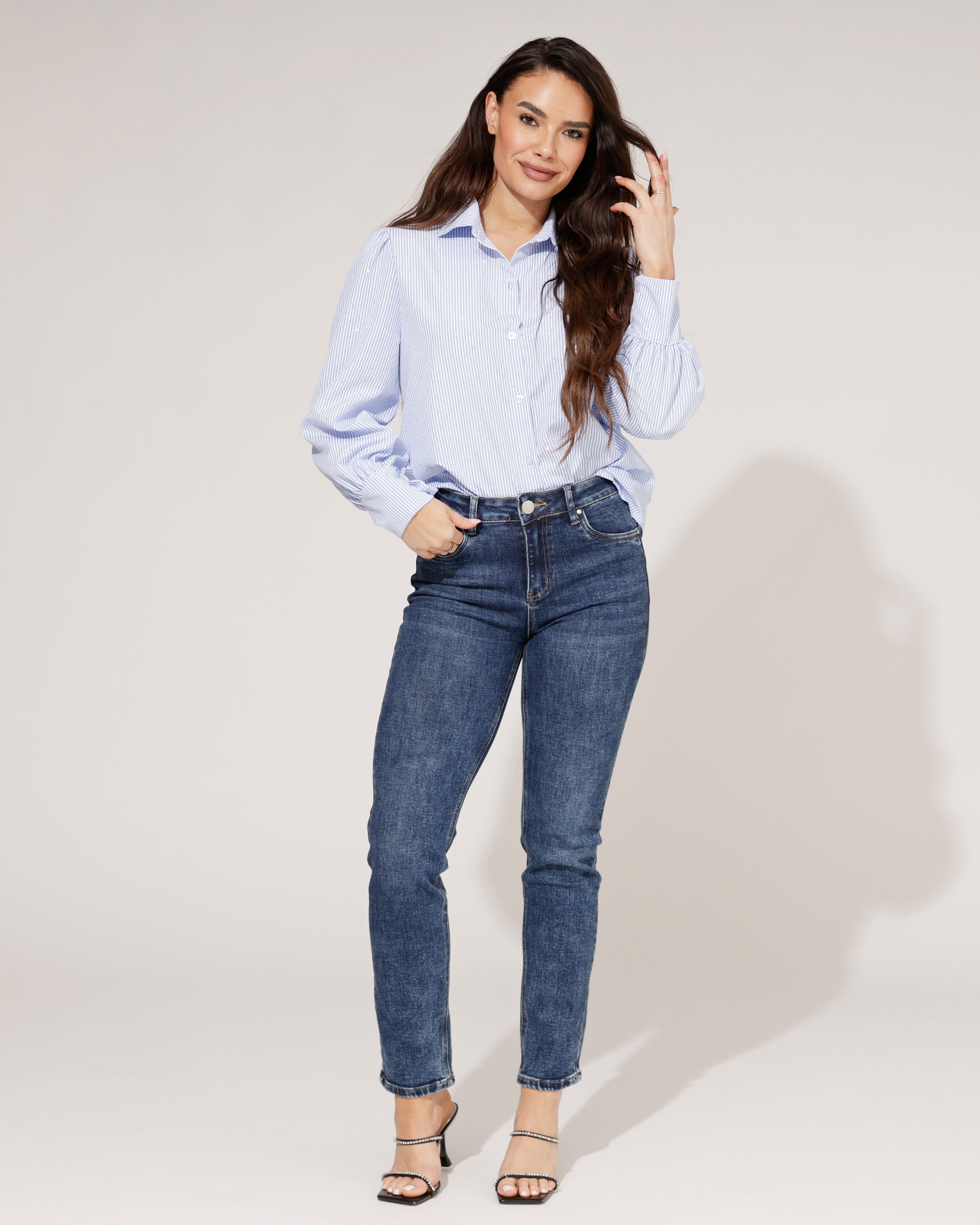 Goodies | Mom jeans Cee Donkerblauw