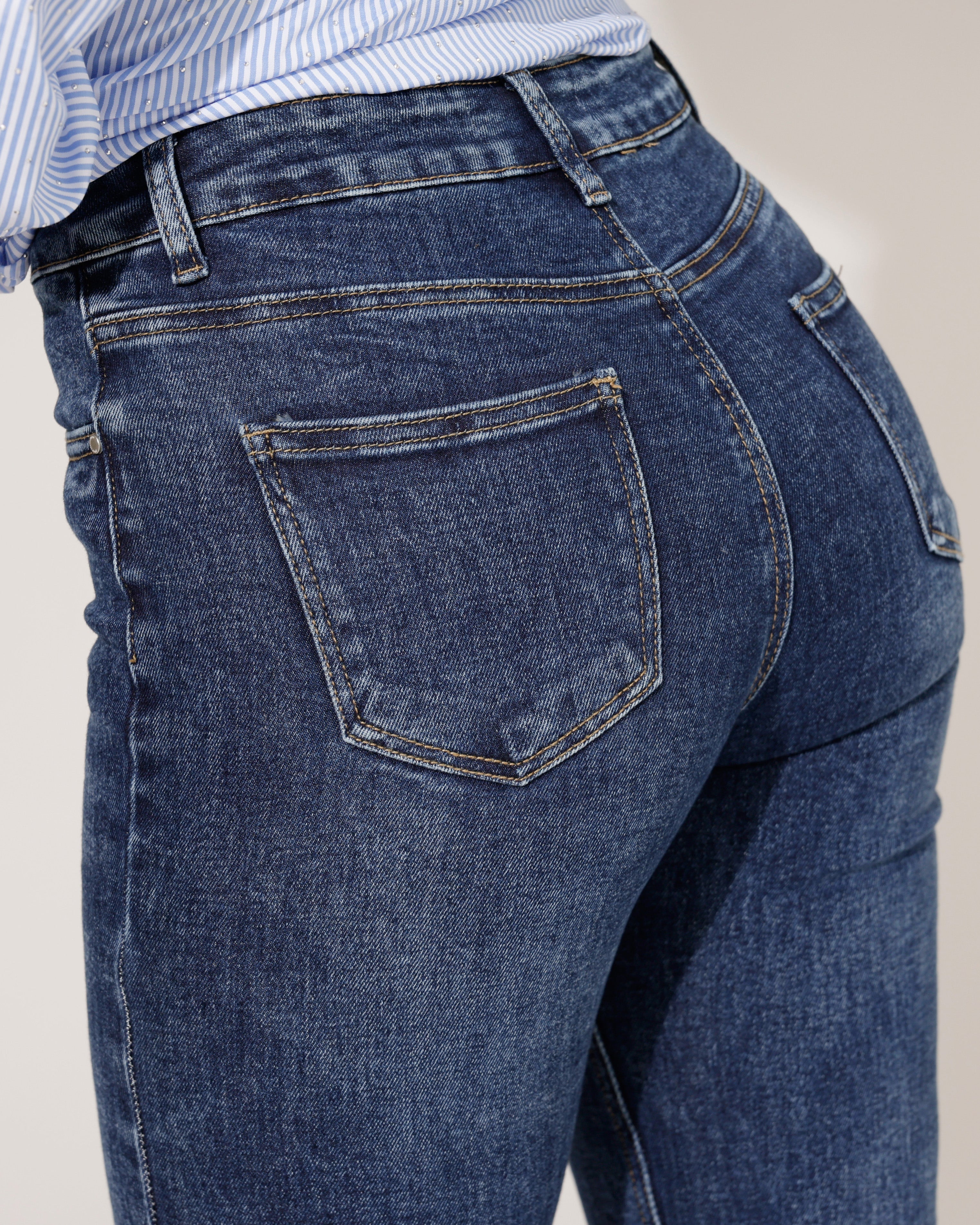 Goodies | Mom jeans Cee Donkerblauw