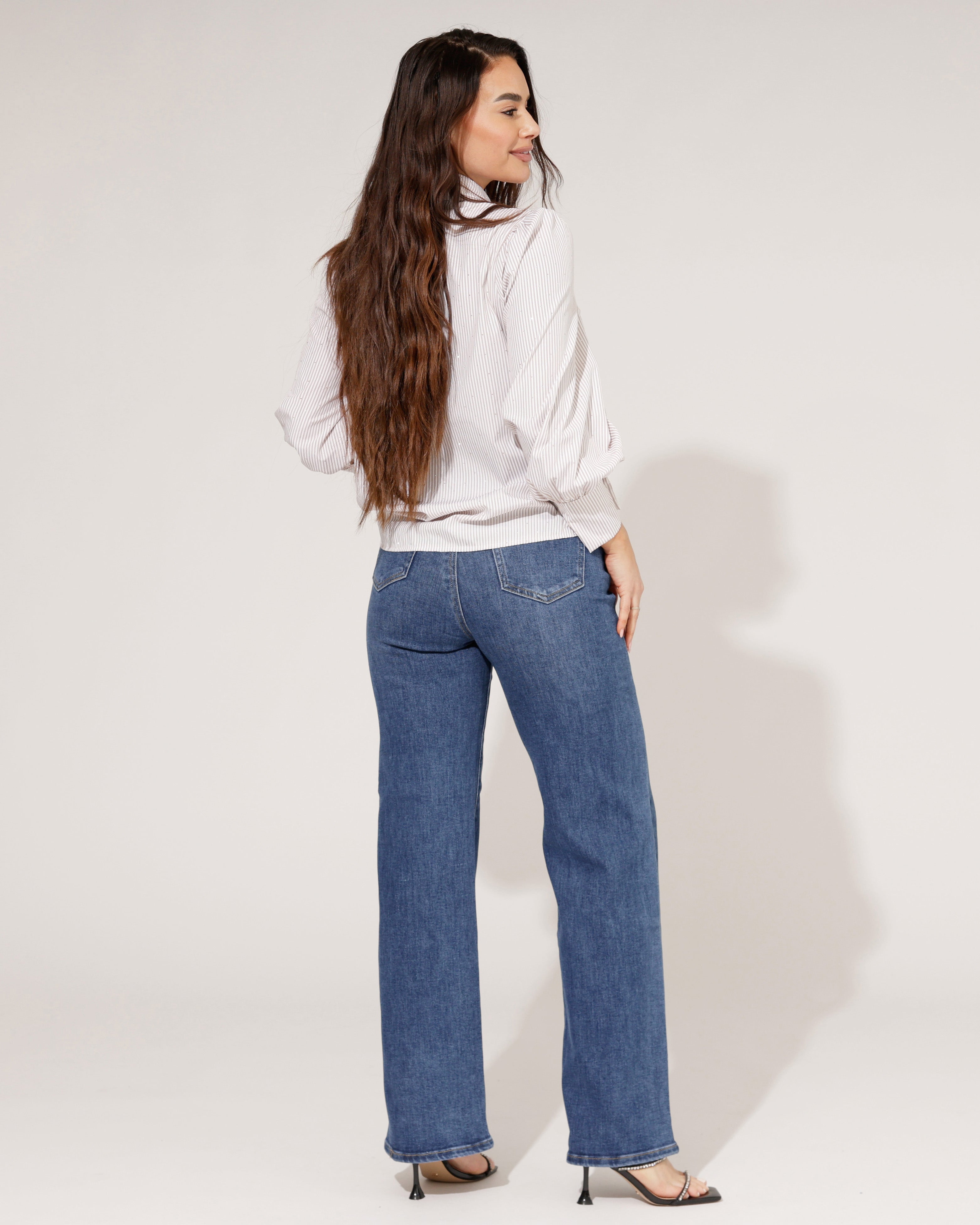 Goodies | Wide leg jeans Savvy Donkerblauw