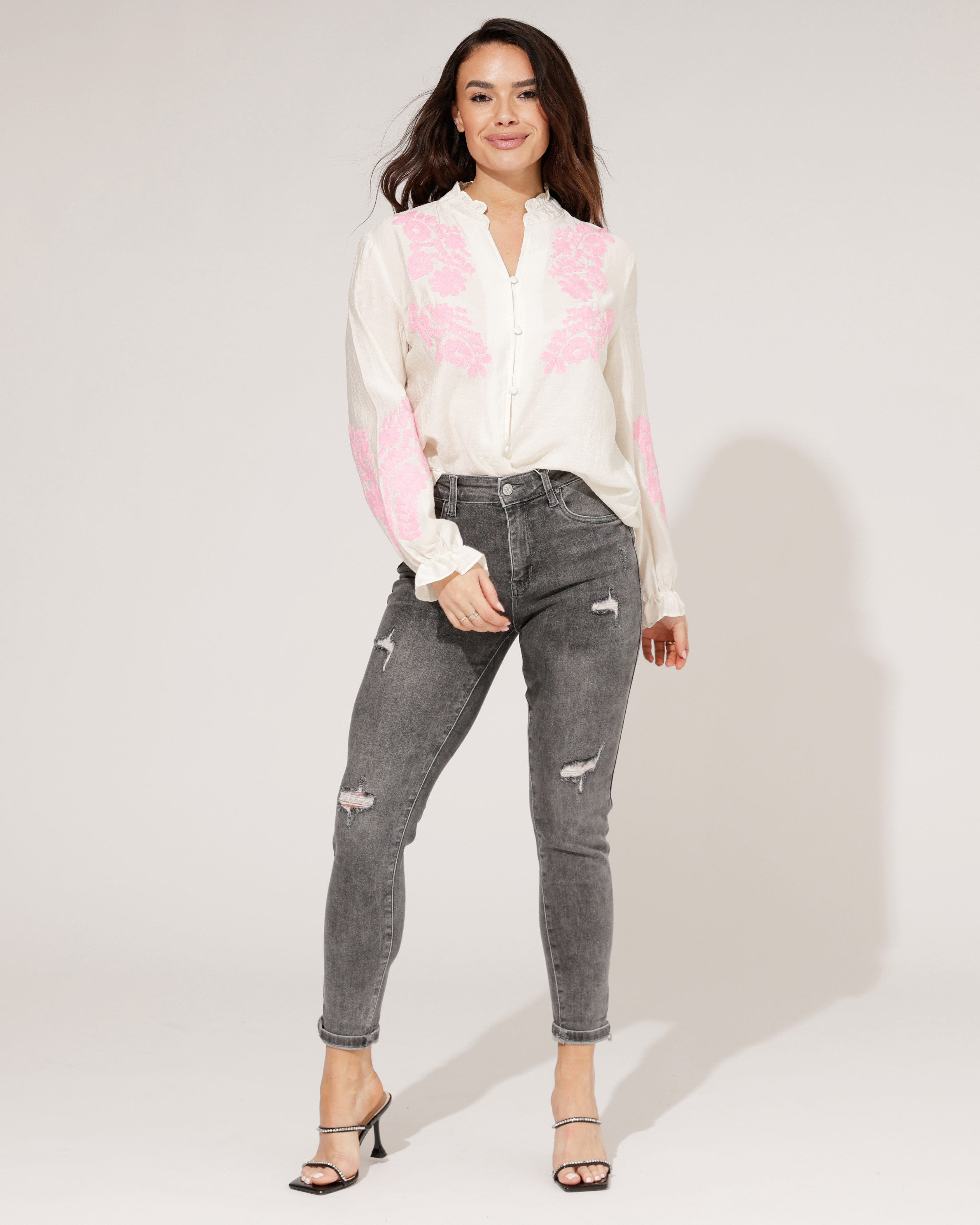 Redseventy | Skinny jeans Wendy-11 Grijs