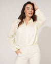Gestreepte blouse met kant Revi Geel