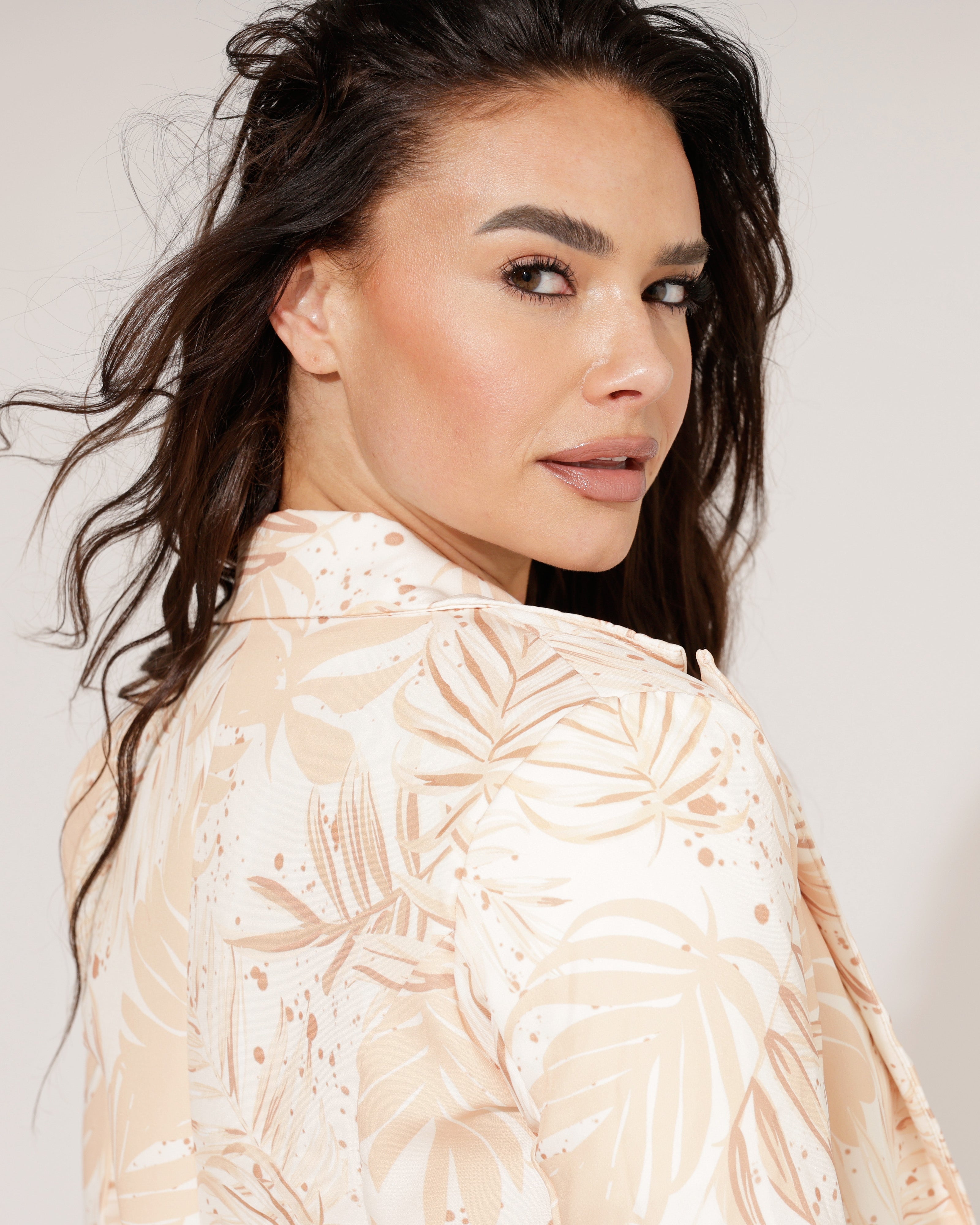 Blazer met print Nora Beige