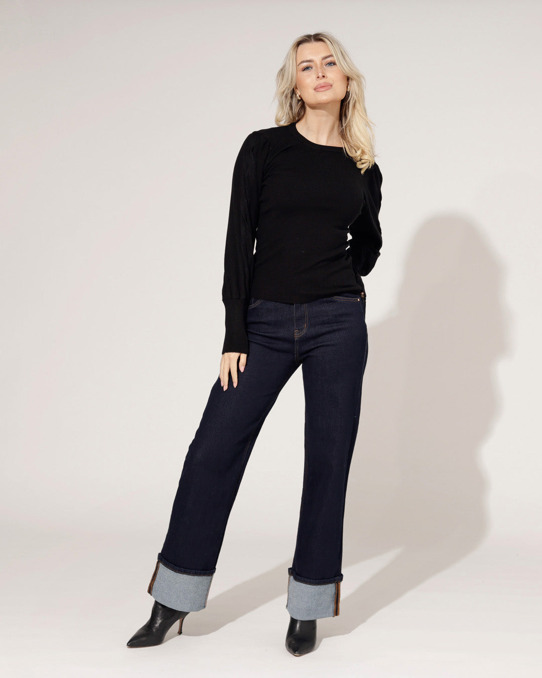 Goodies | Wide leg jeans Betty Donkerblauw
