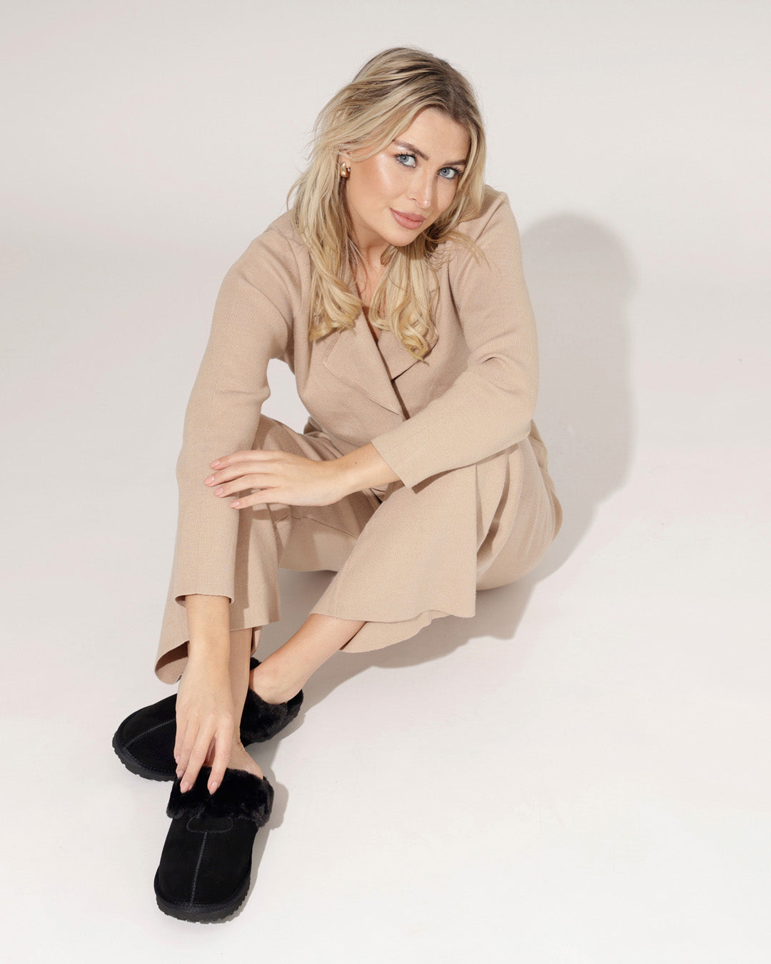 Lederen Pantoffel Kiki Zwart