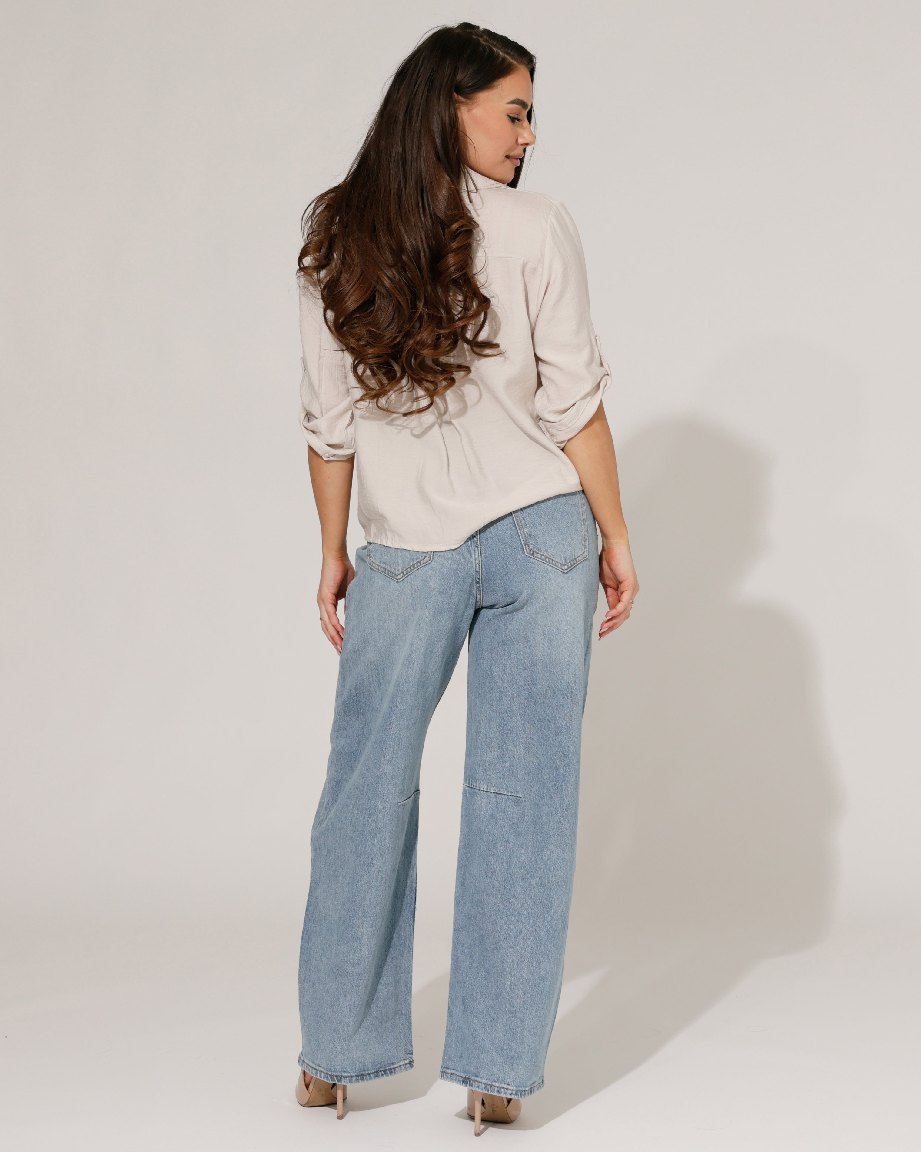 Folyrose | Barrel jeans sparkles Sissy Blauw