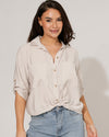 Blouse met knoop Milou Beige