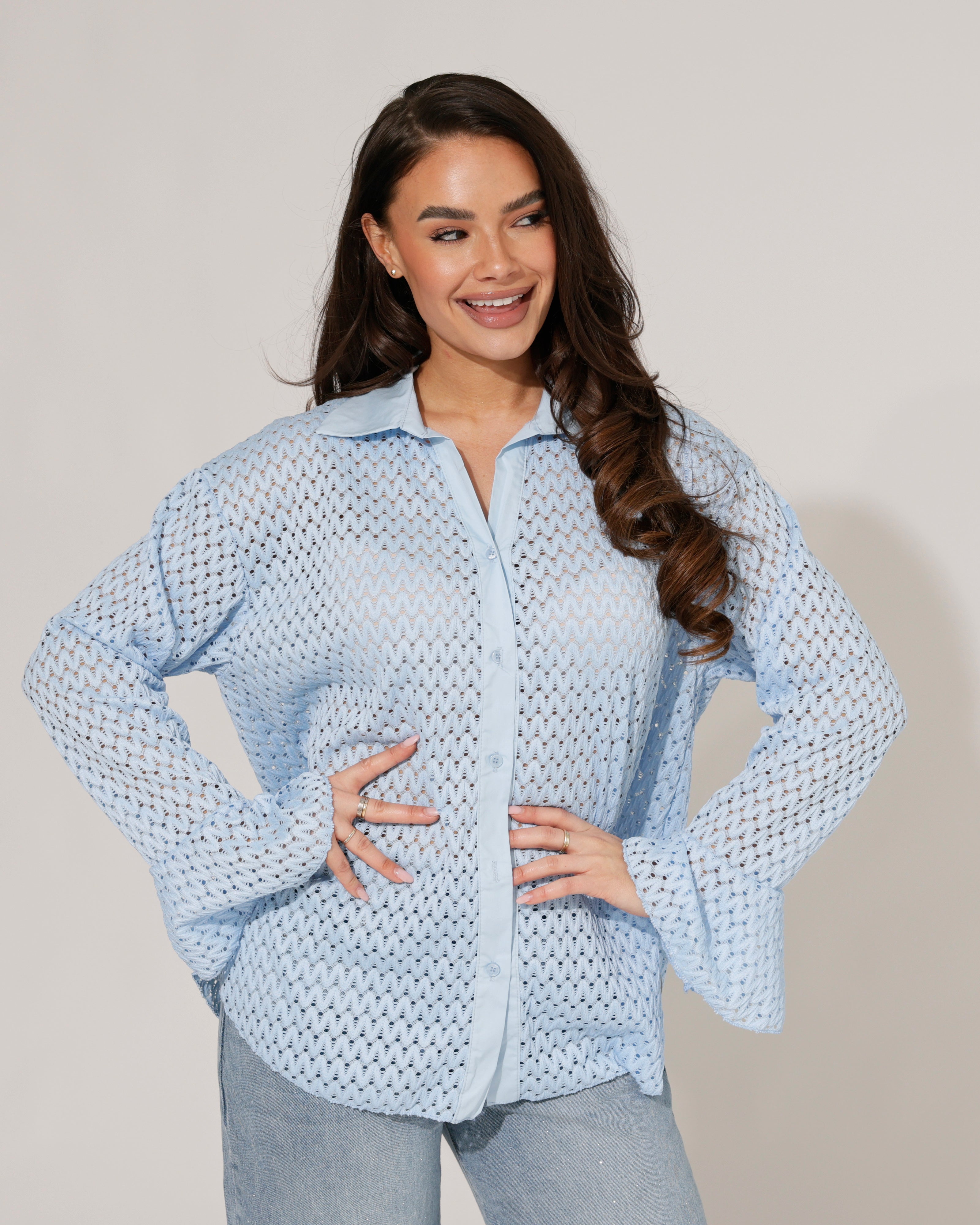 Blouse Roween Lichtblauw