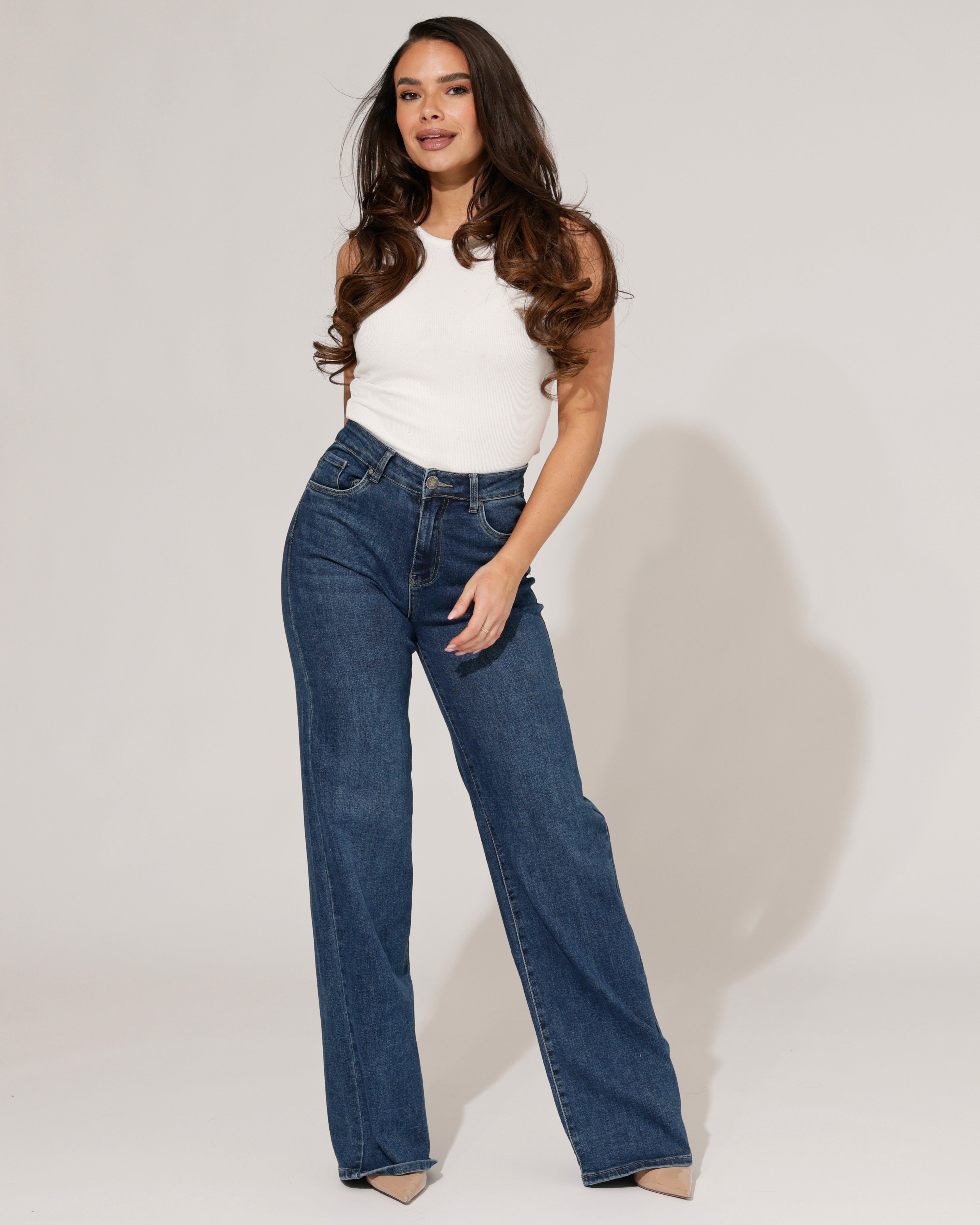 Goodies | Wide leg jeans TALL Rinske Donkerblauw