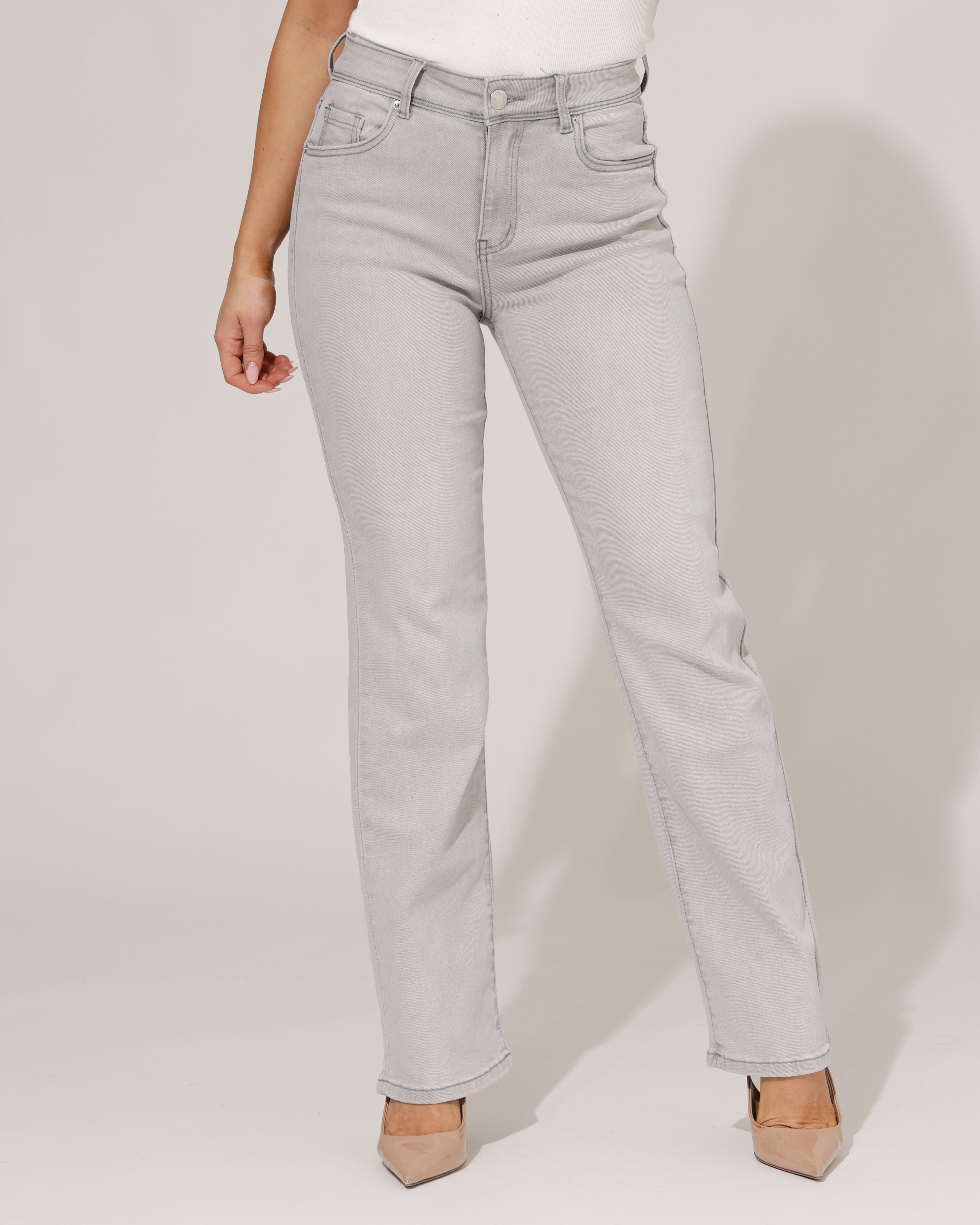 Norfy | Straight jeans Selena-1 Grijs