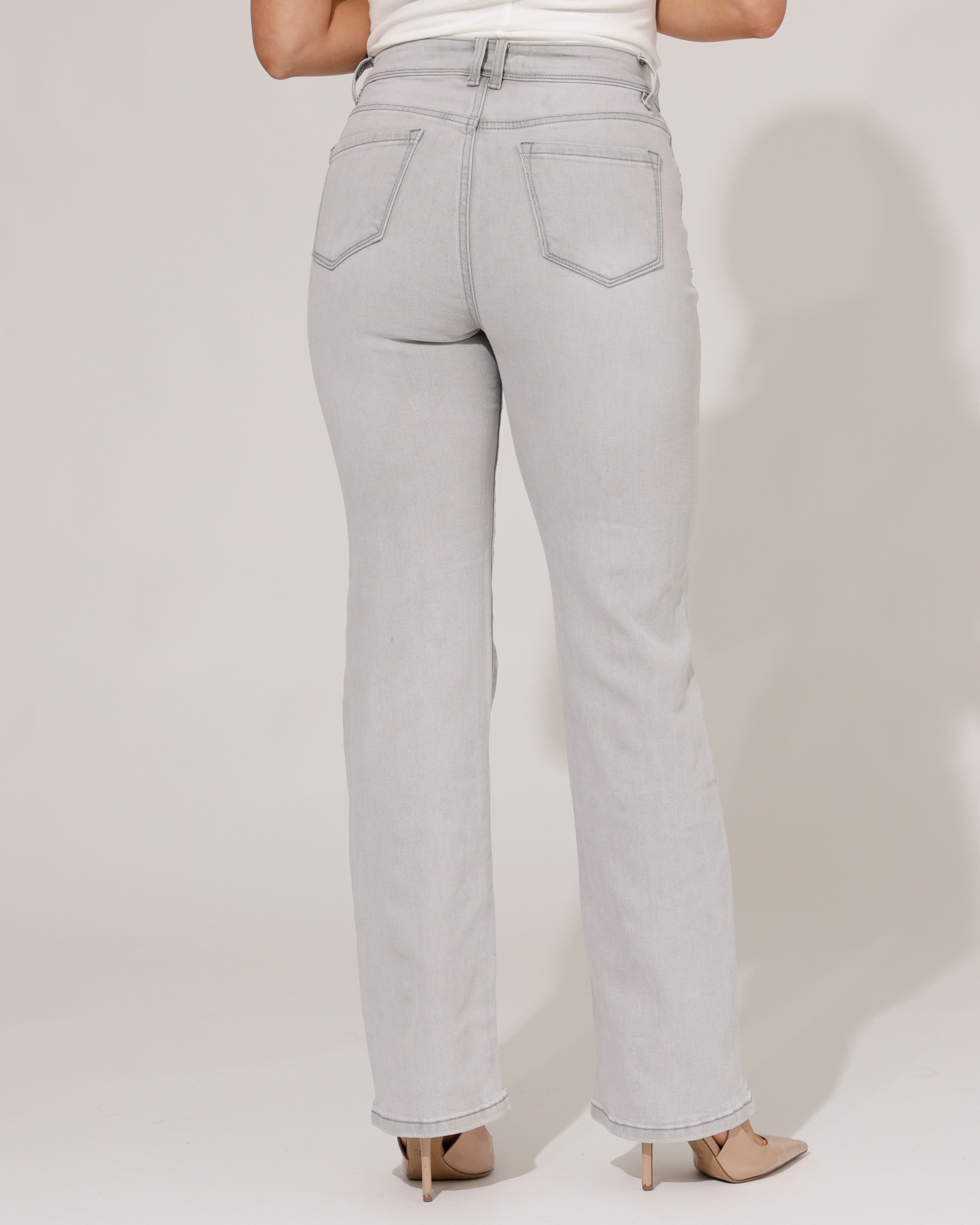 Norfy | Straight jeans Selena-1 Grijs