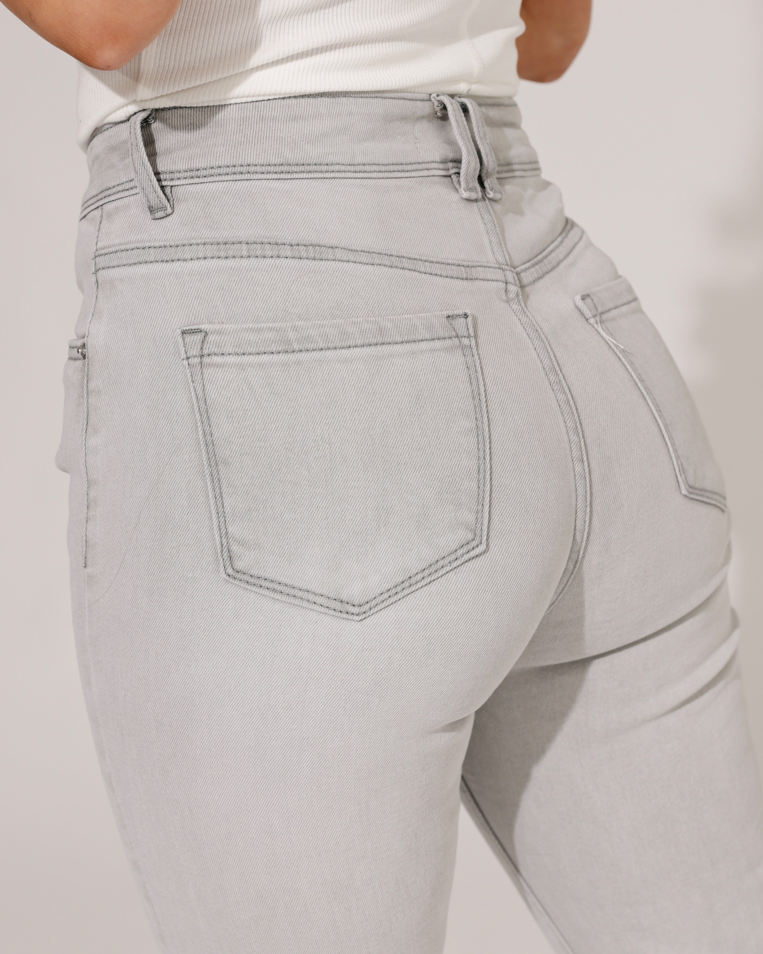 Norfy | Straight jeans Selena-1 Grijs