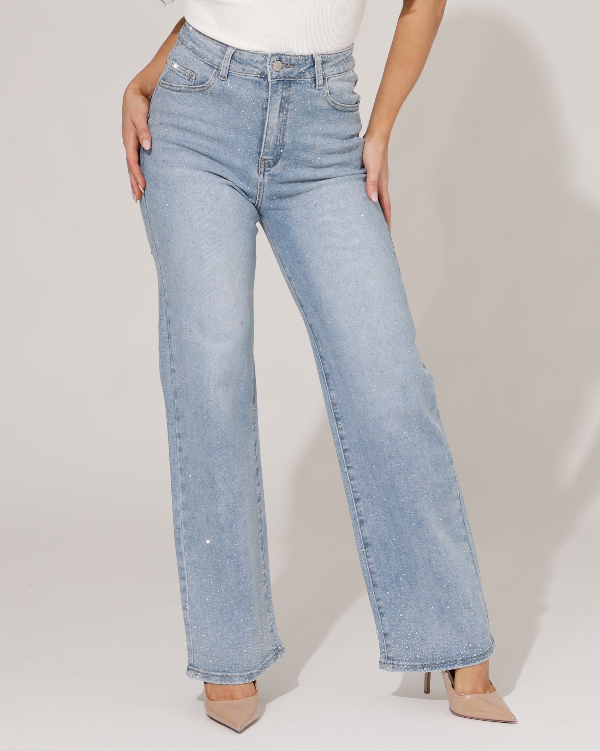 Hello Miss | Wide leg jeans Kella-2 Lichtblauw