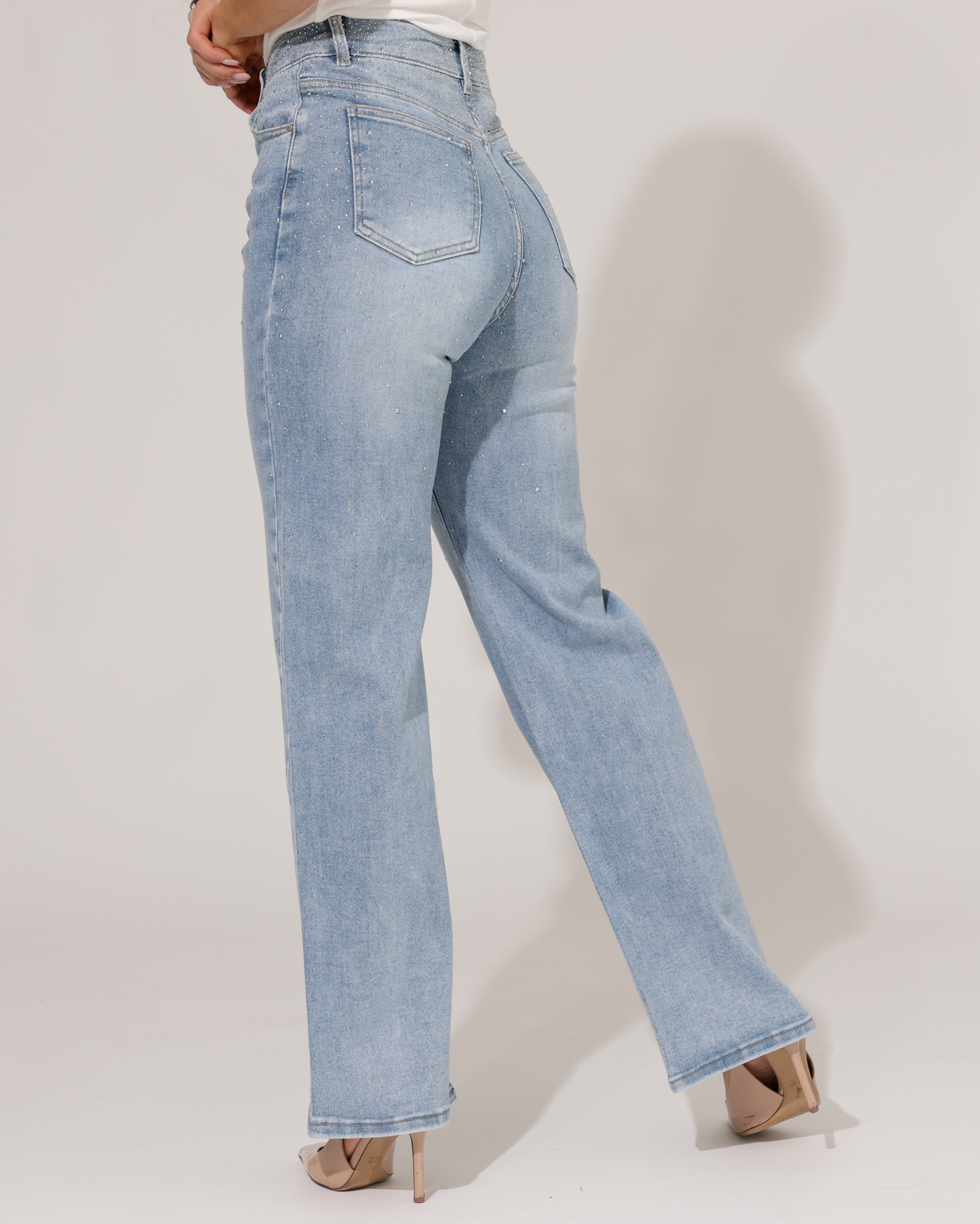 Hello Miss | Wide leg jeans Kella-2 Lichtblauw
