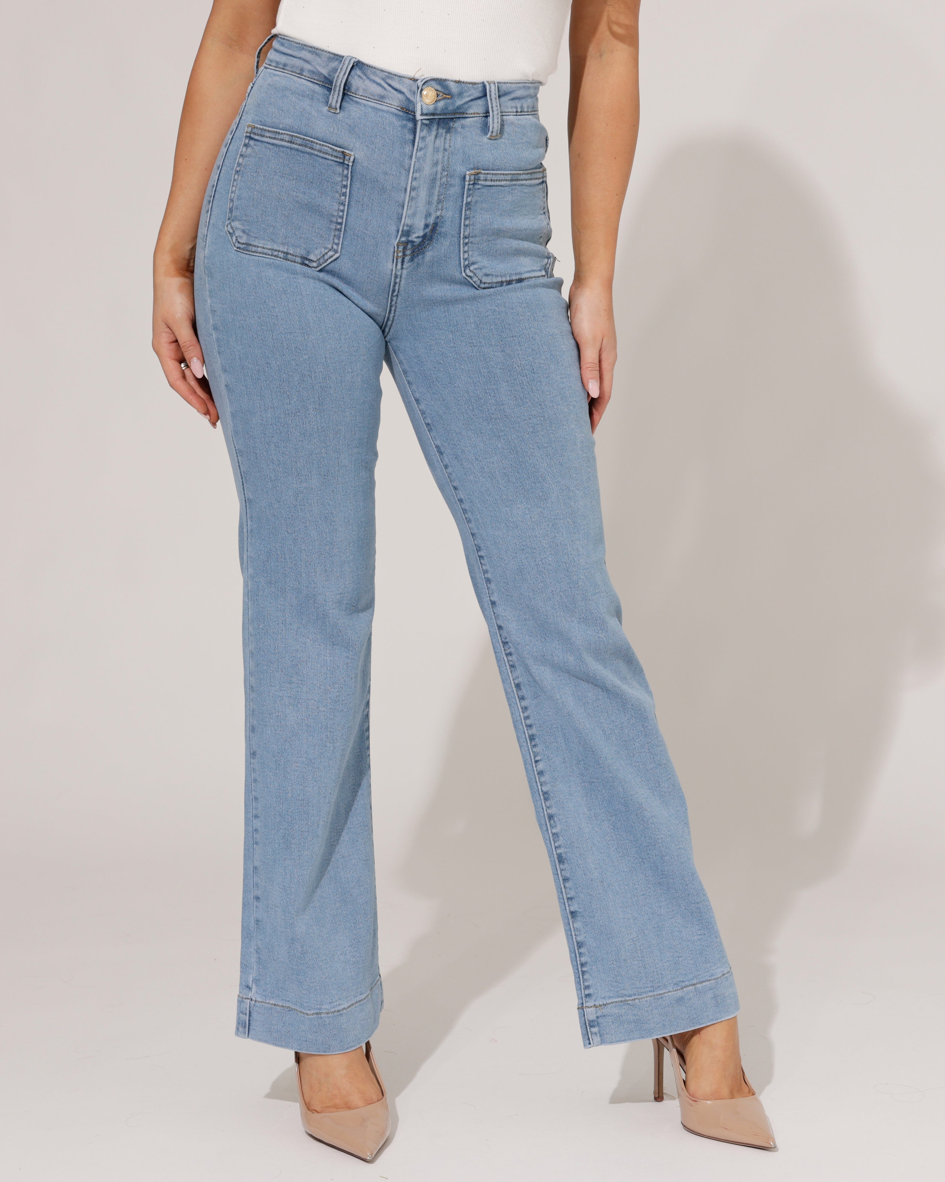 Folyrose | Wide leg jeans Jana-R Blauw