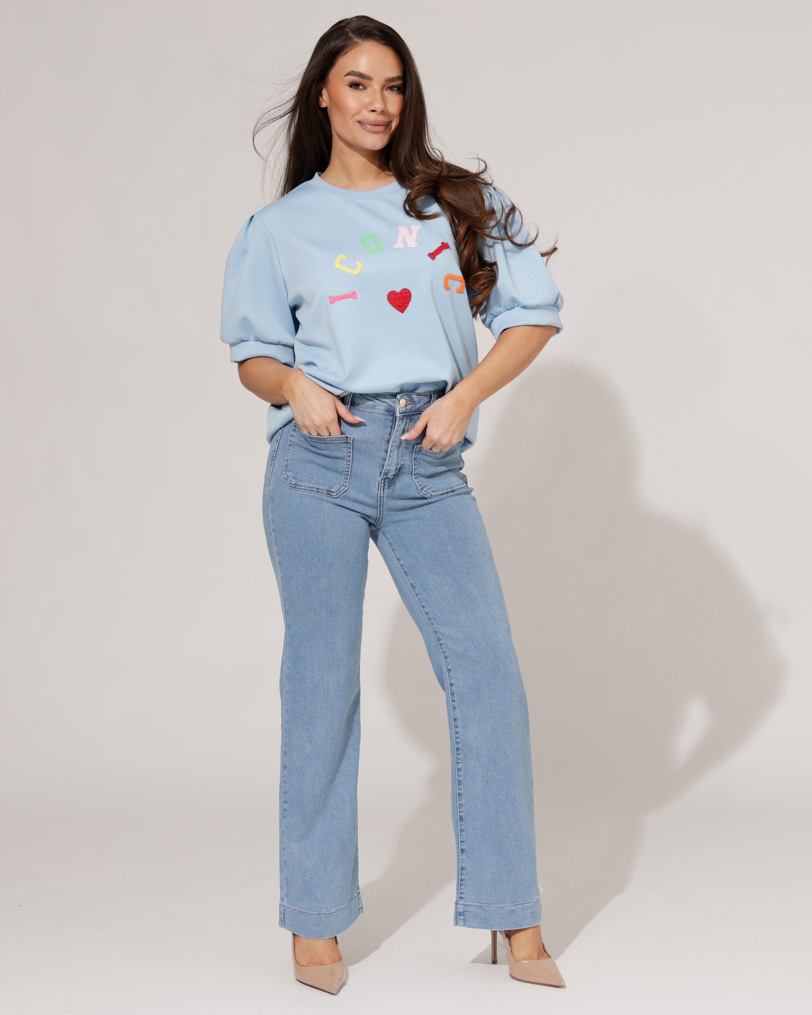 Folyrose | Wide leg jeans Jana-R Blauw