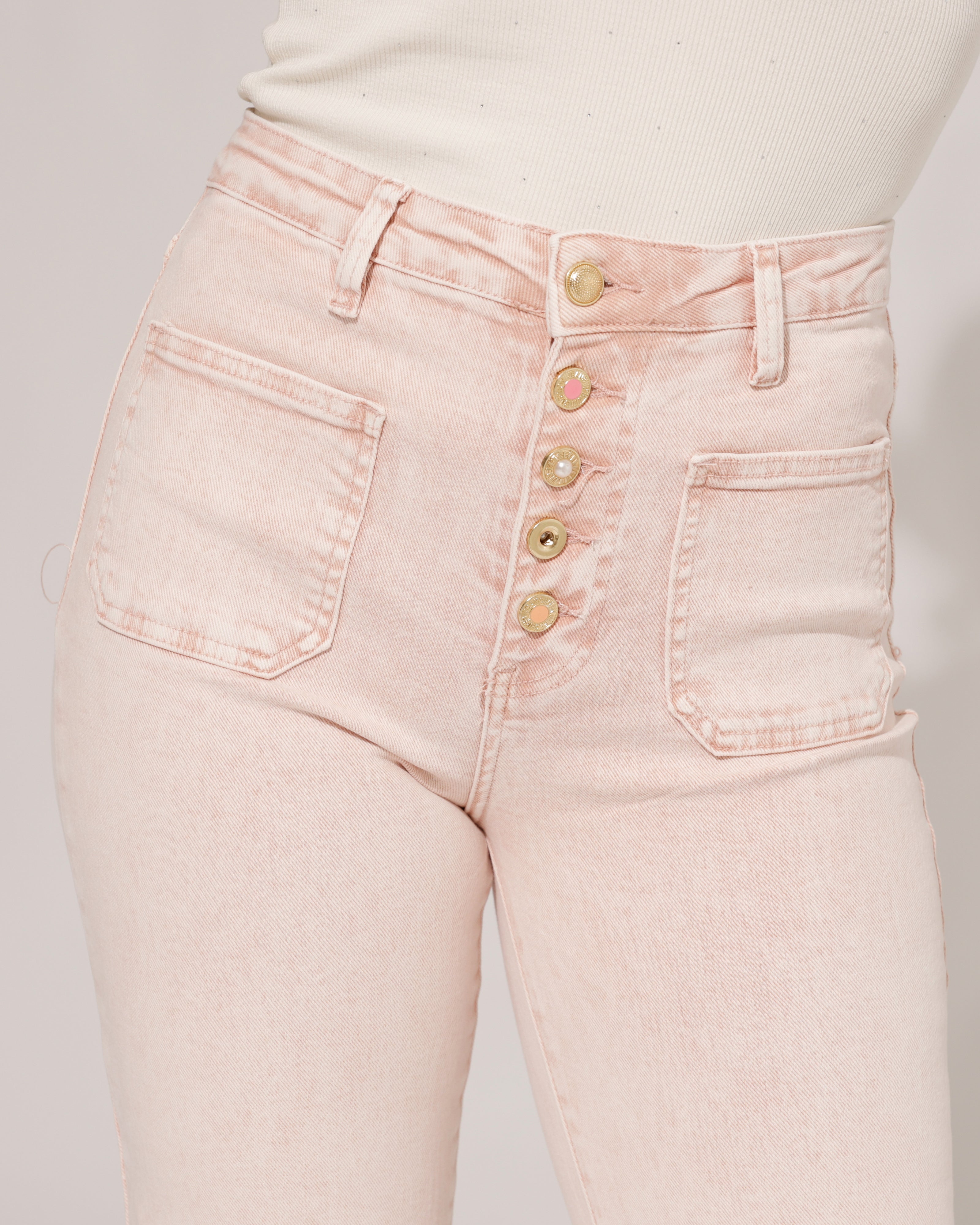 Folyrose | Wide leg jeans Mika-YU Lichtroze