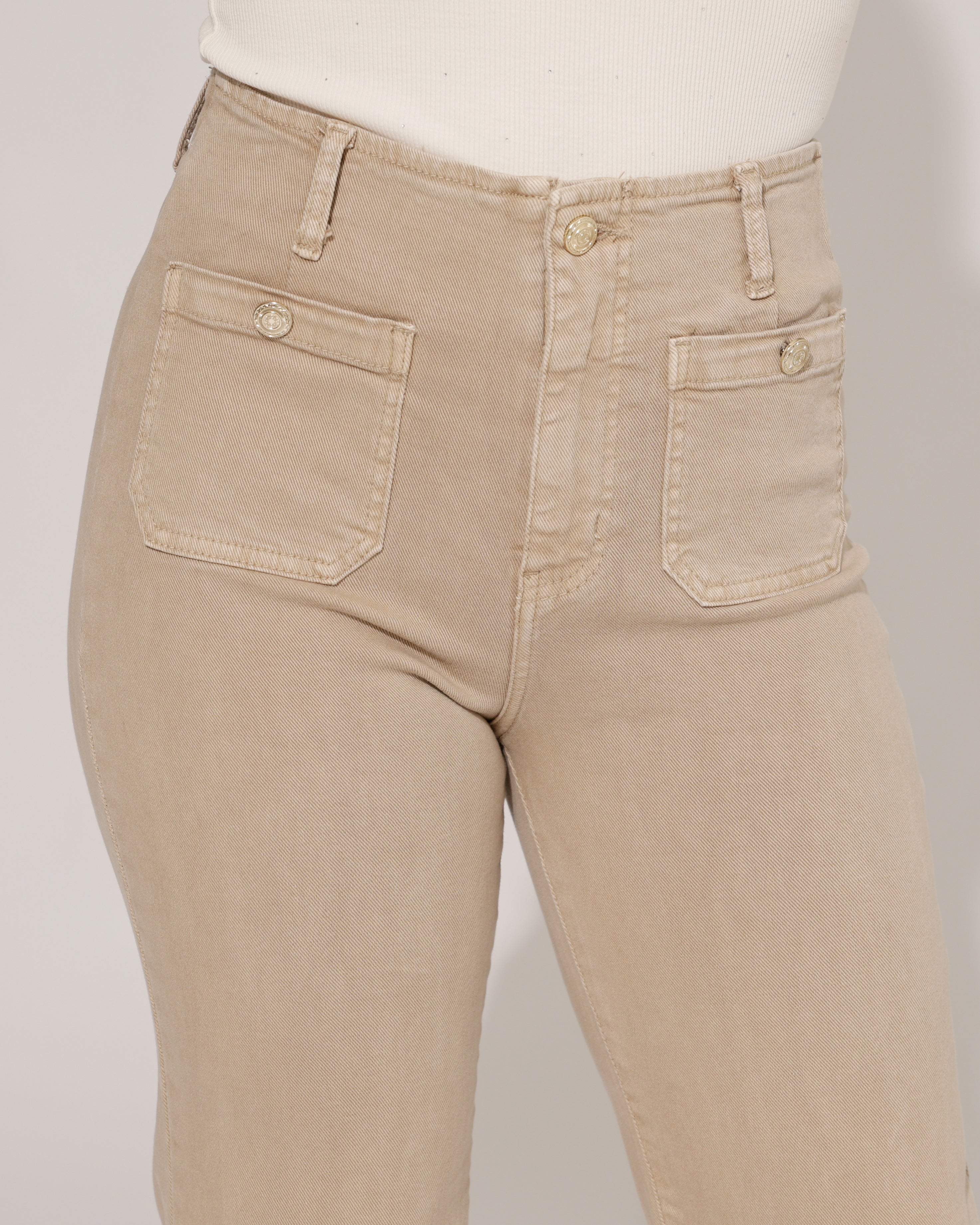 Folyrose | Wide leg jeans Semmy-G Zand