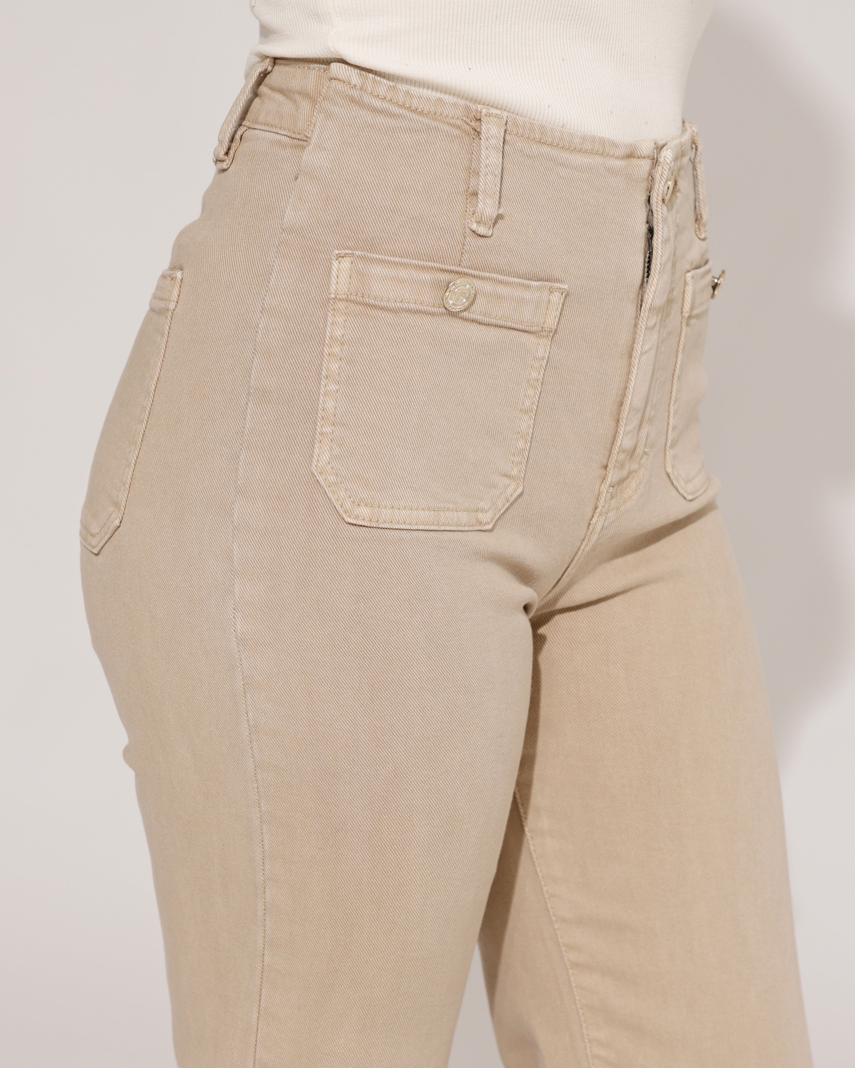 Folyrose | Wide leg jeans Semmy-G Zand