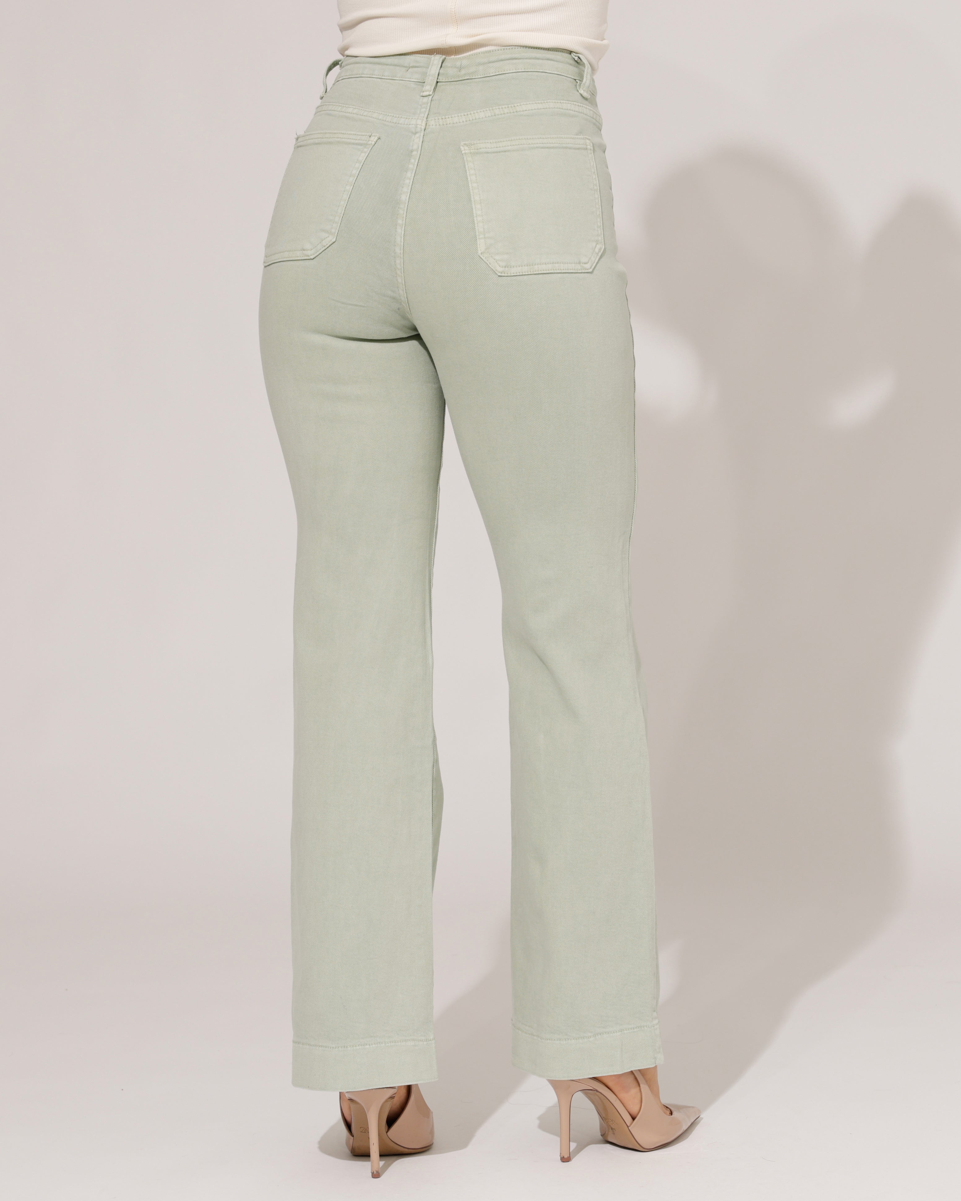 Folyrose | Wide leg jeans Jana-M2 Groen