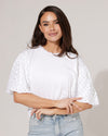 Top met korte mouw kant Bella Wit