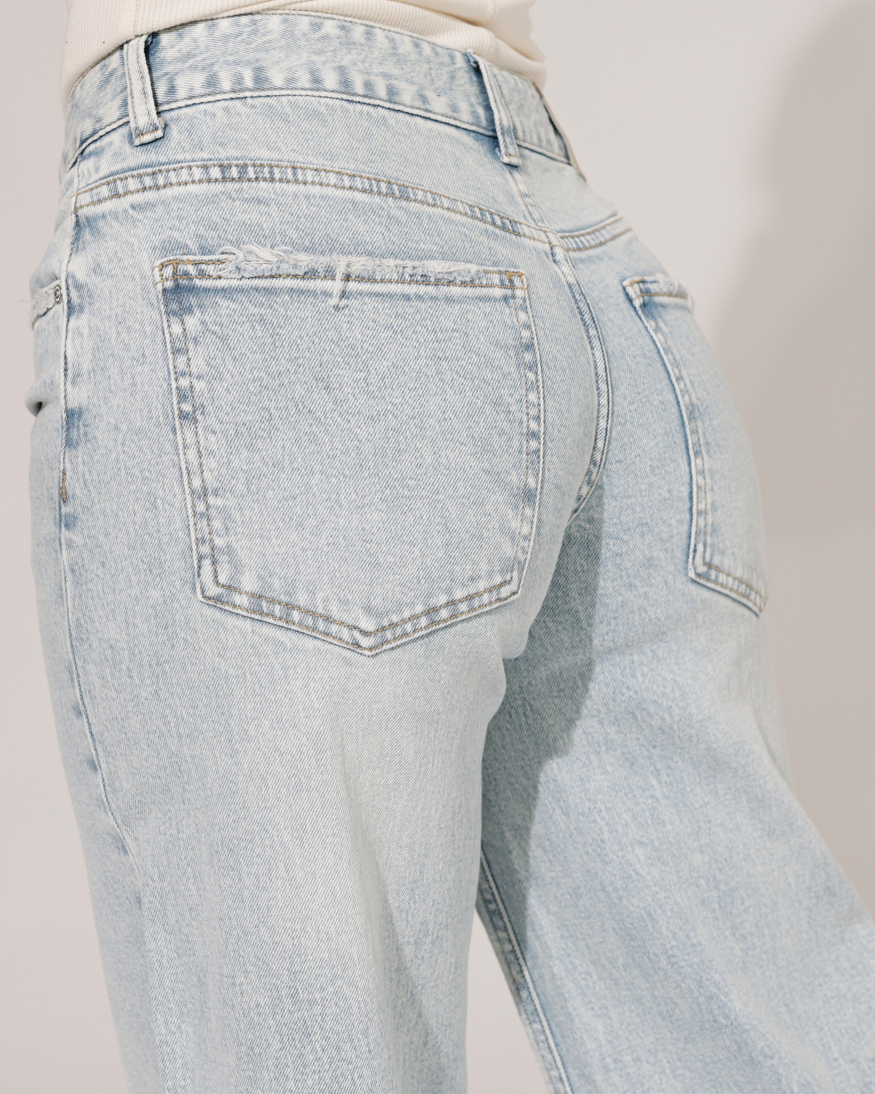 Queen Hearts | Wide leg jeans, low waist Malou-1 Blauw