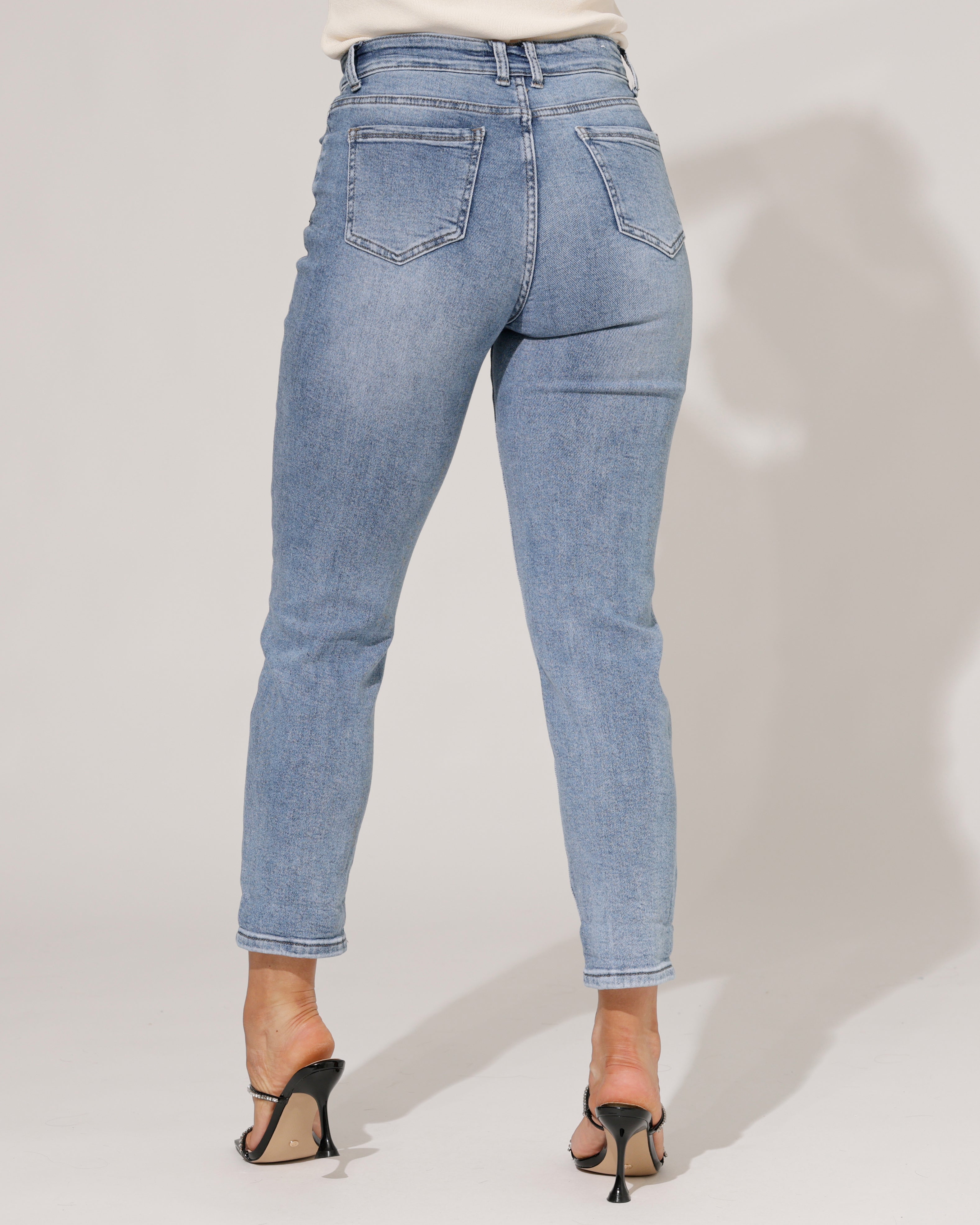 Hello Miss | Mom jeans Lela-9 Blauw