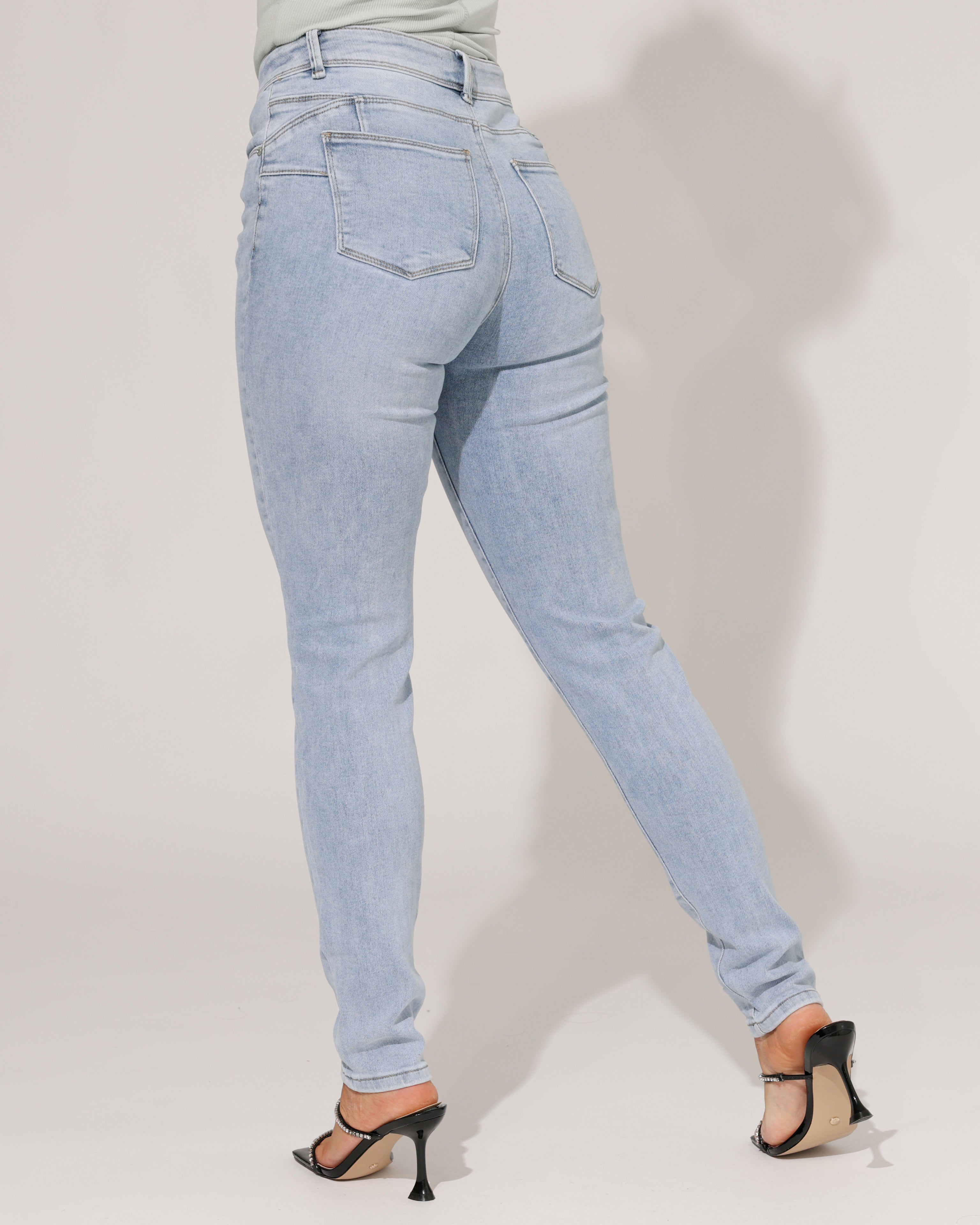 Norfy | Skinny jeans push up Pina-1 Lichtblauw