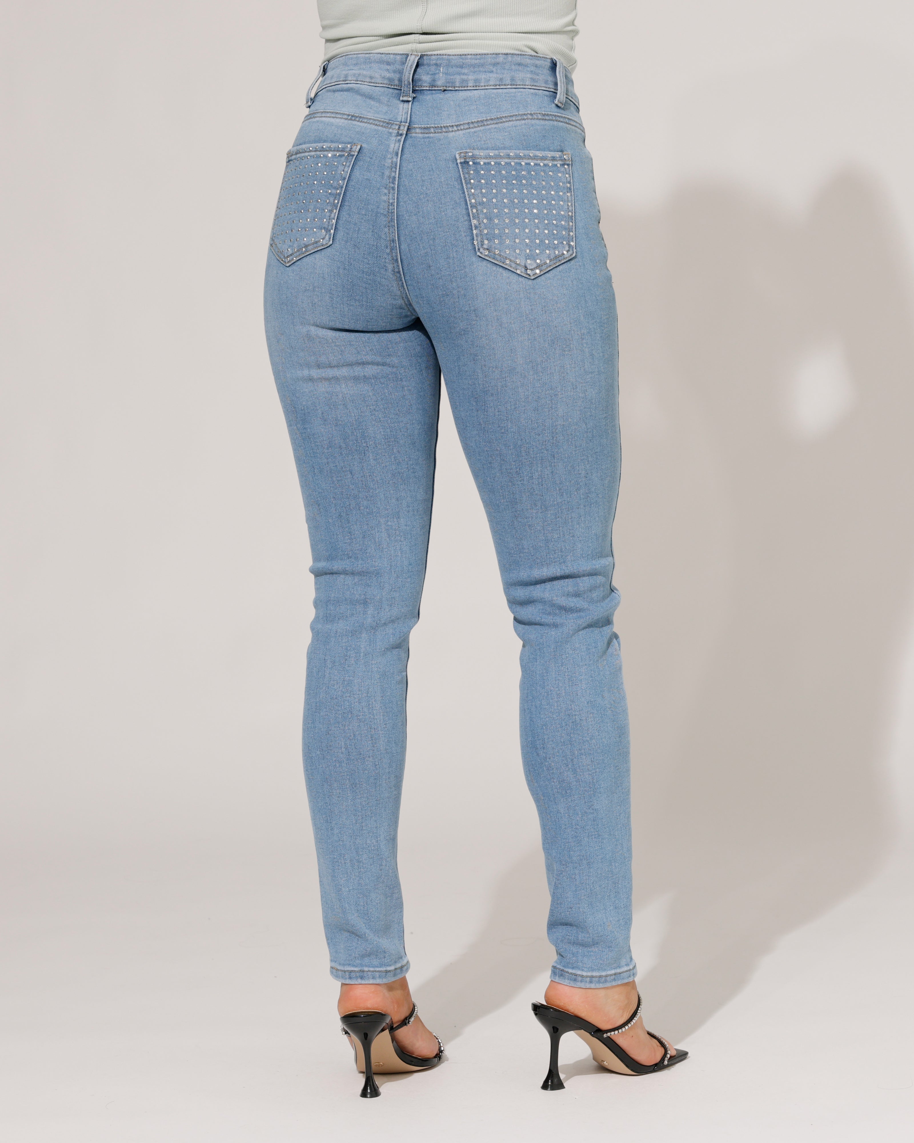 Goodies | Skinny jeans strass-zak Vivey Blauw
