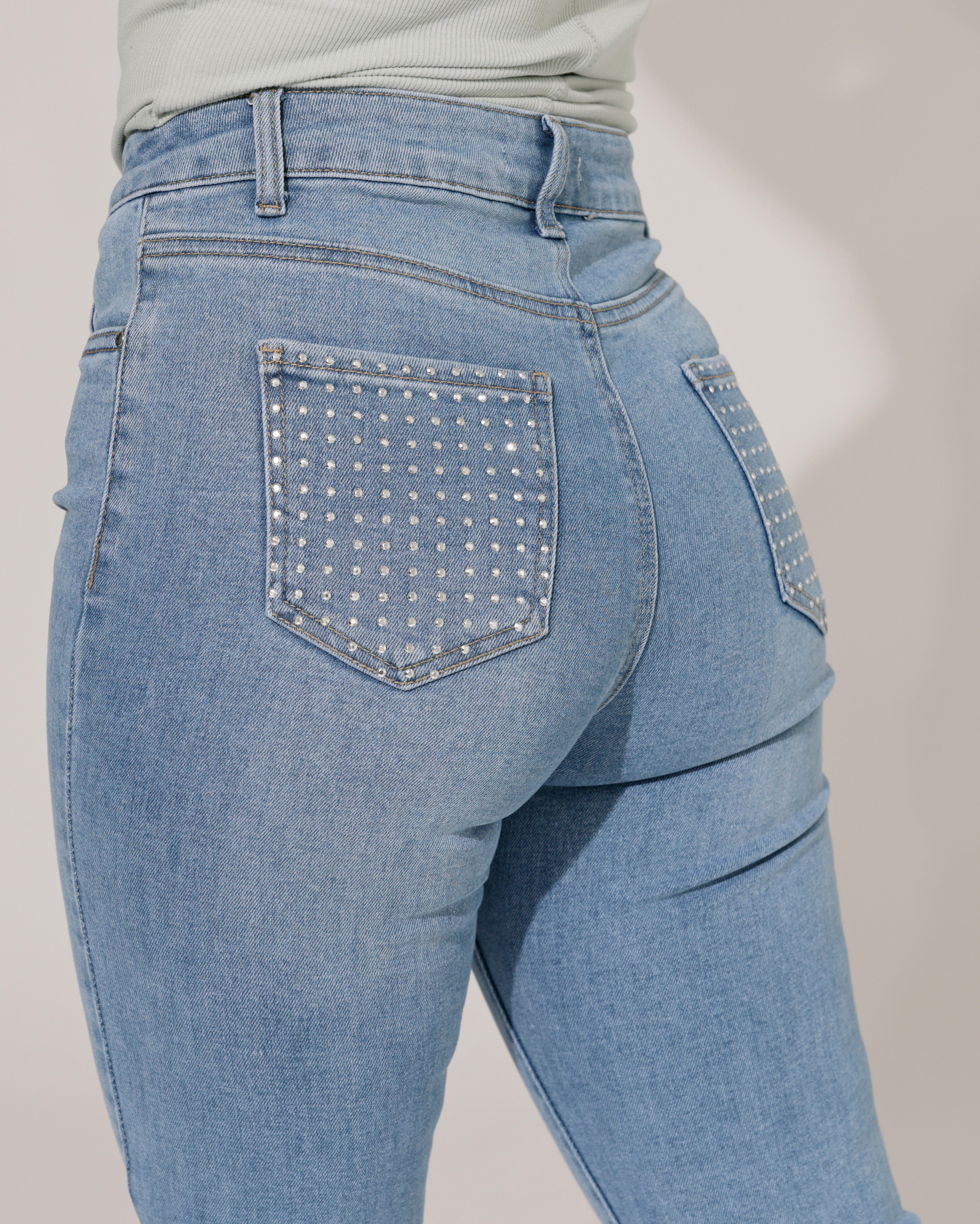 Goodies | Skinny jeans strass-zak Vivey Blauw