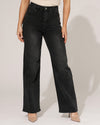 Hello Miss | Wide leg jeans Jamie-17 Donkergrijs