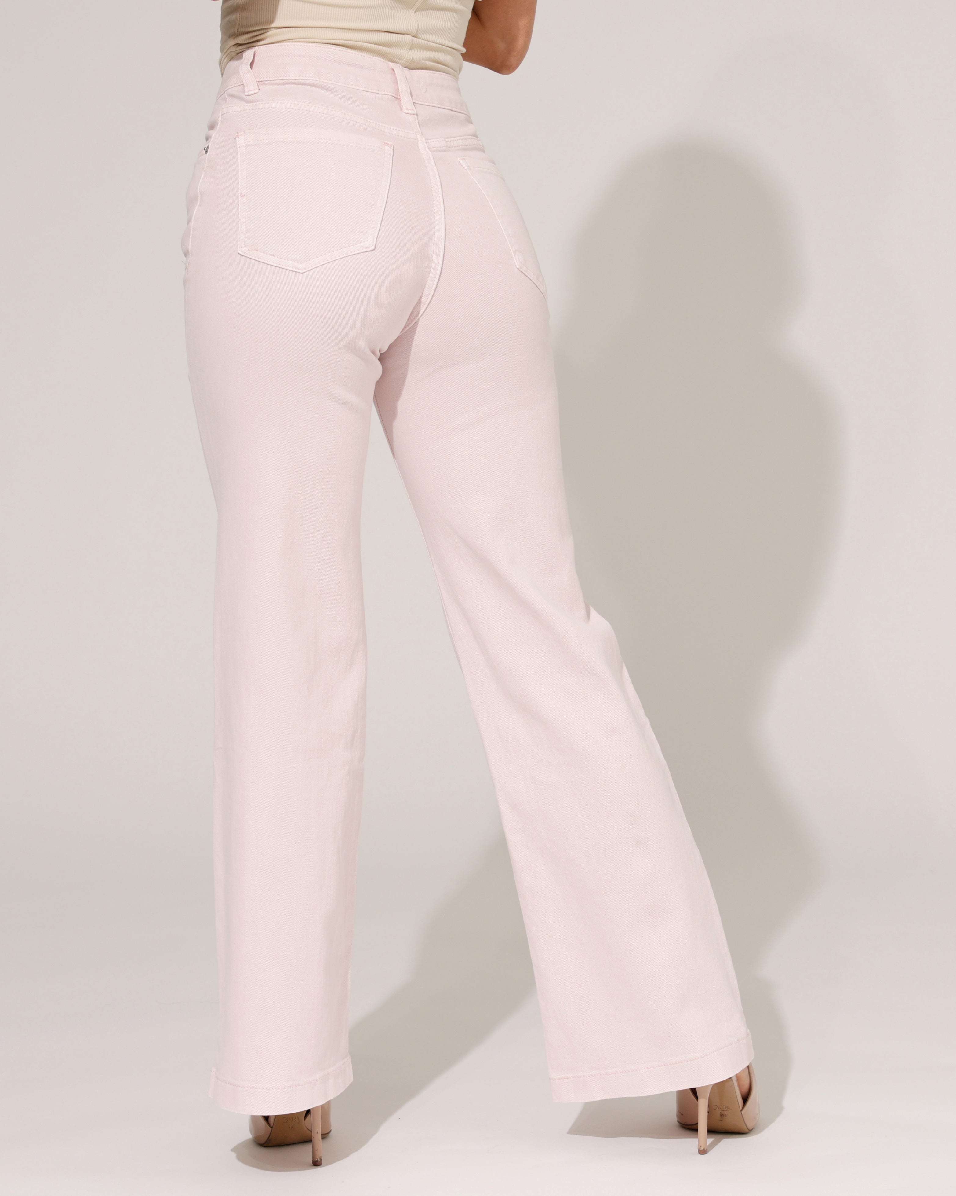 Jewelly | Wide leg jeans Jonna-7 Lichtroze