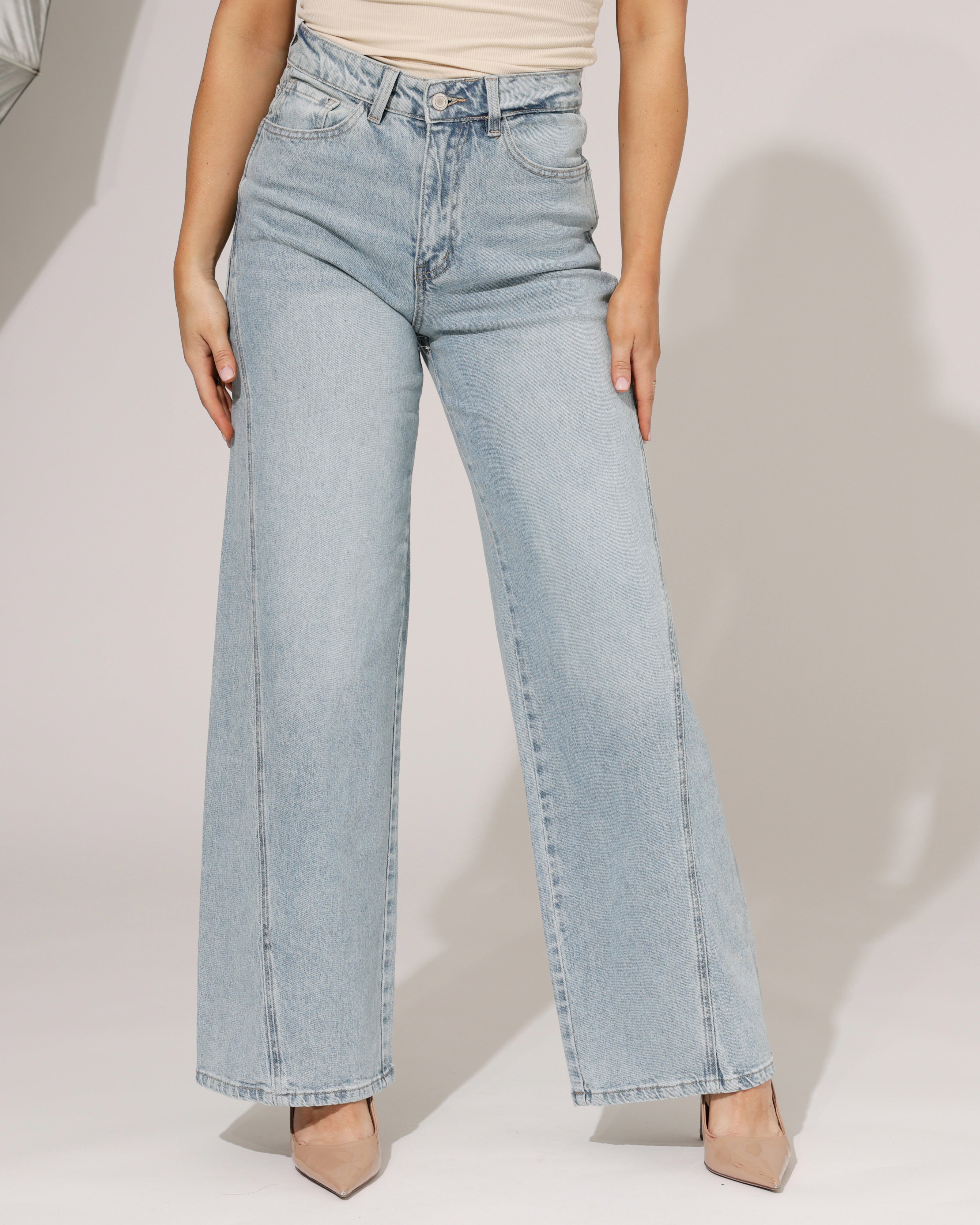 Laulia | Wide leg jeans Dalila Blauw