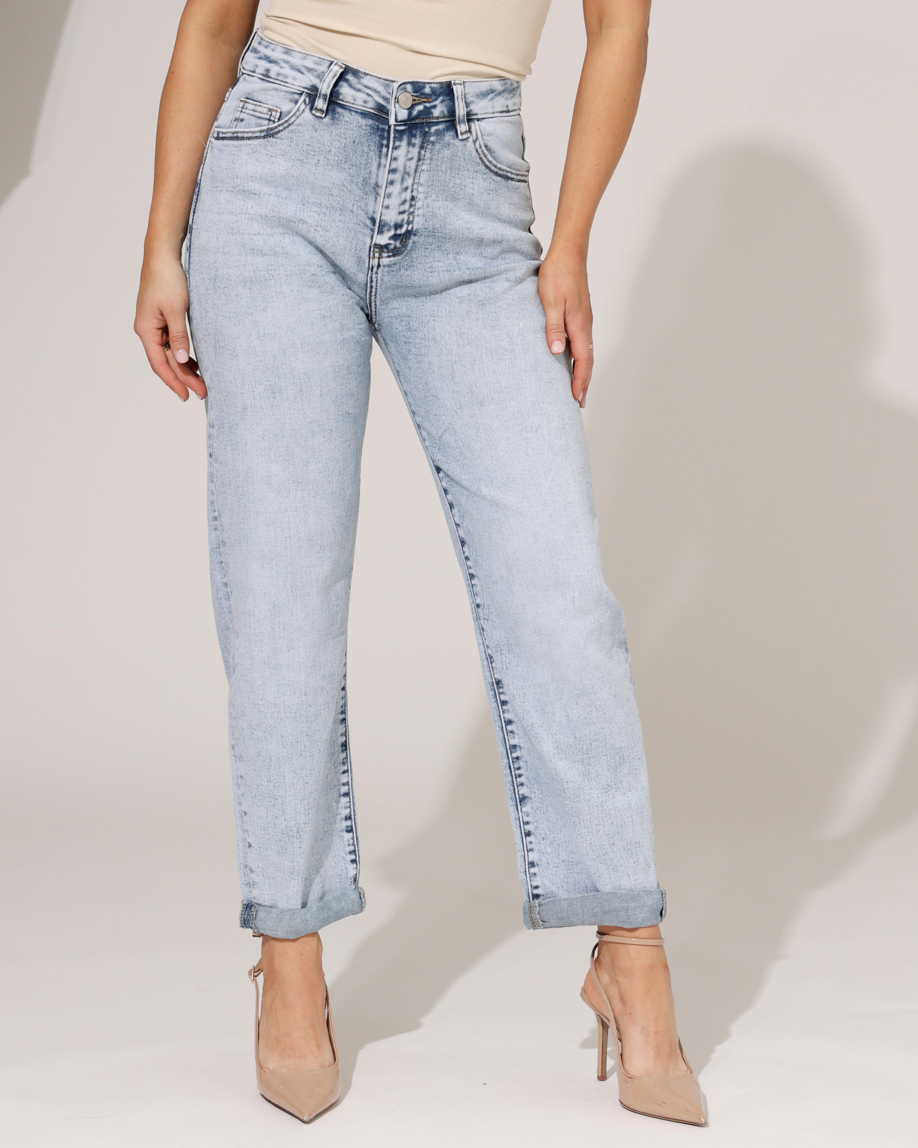 Hello Miss | Barrel jeans Nena-23 Blauw