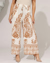 Wijde broek paisley print Farah Camel