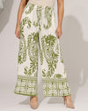 Wijde broek paisley print Farah Groen