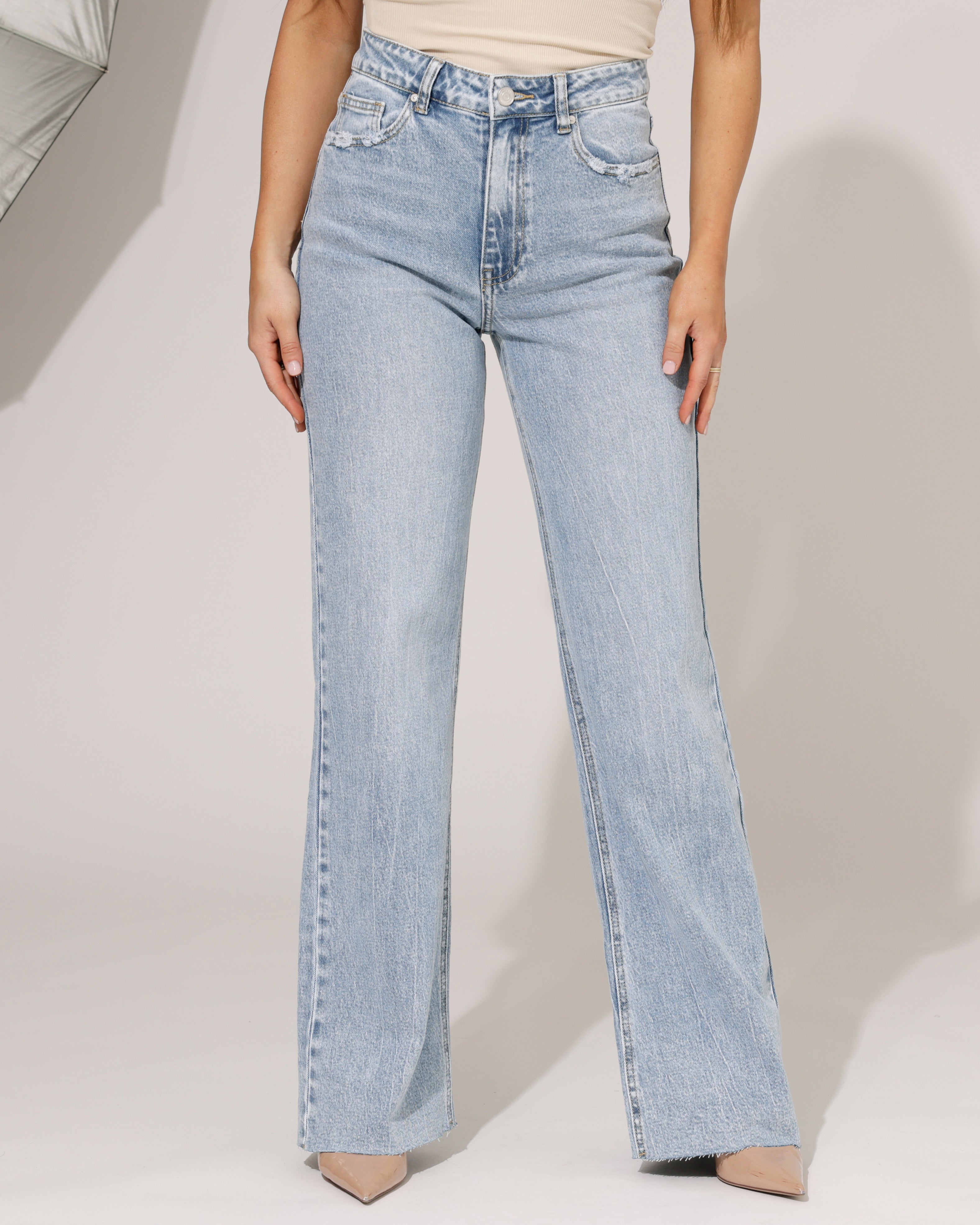 Queen Hearts | Wide leg jeans Nina-1 Blauw