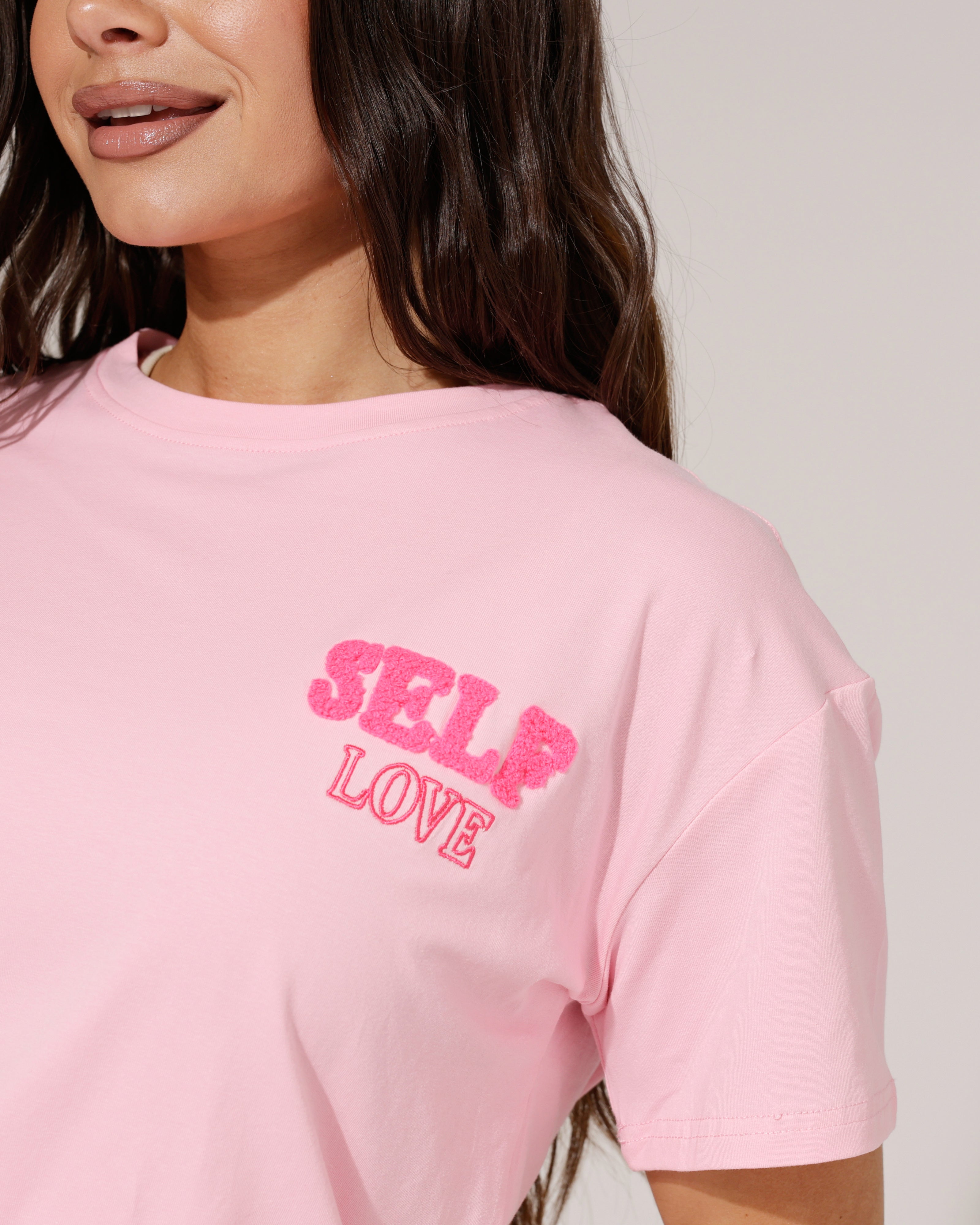 T-shirt Self love Lichtroze