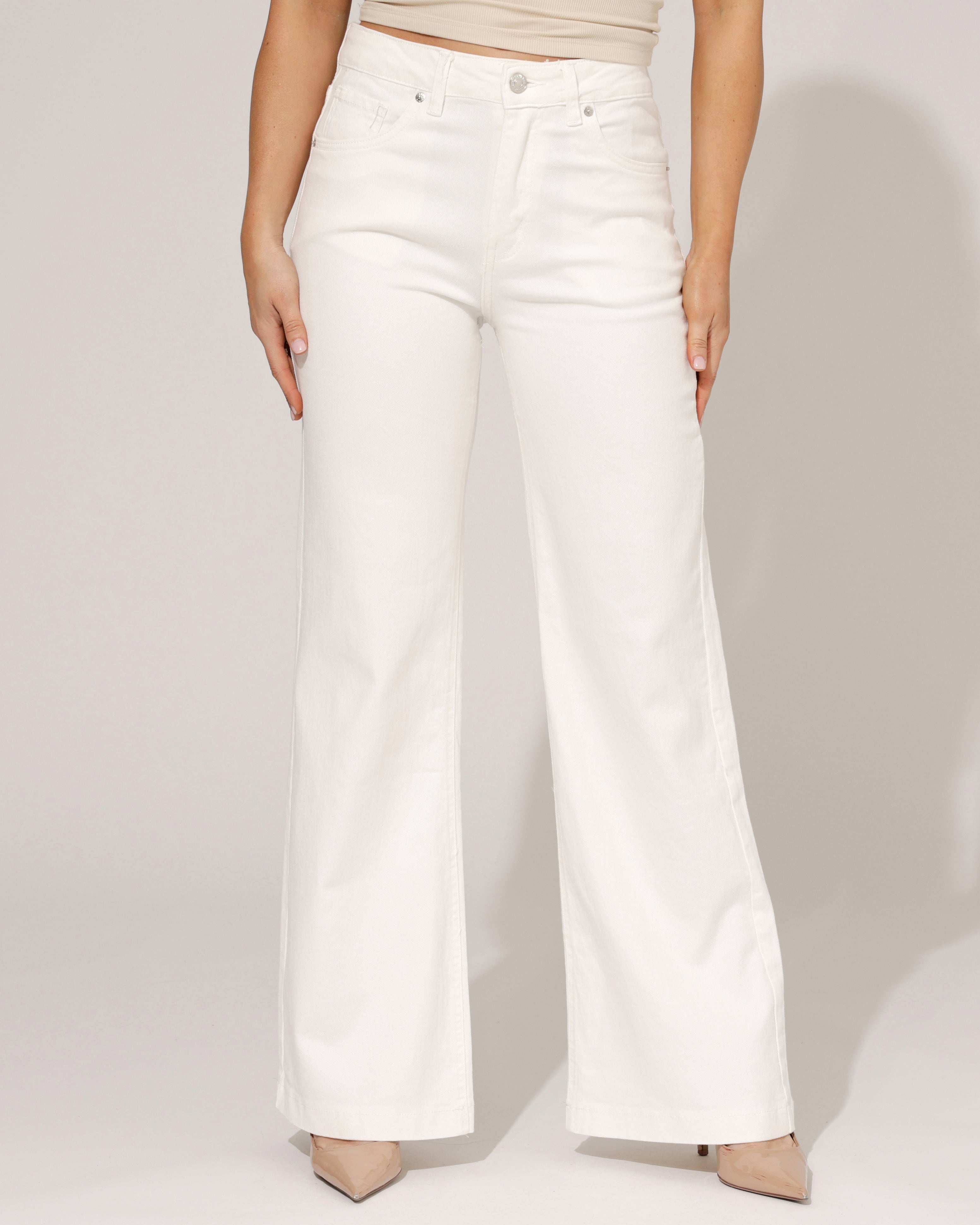 Jewelly | Wide leg jeans Jonna-2 Wit