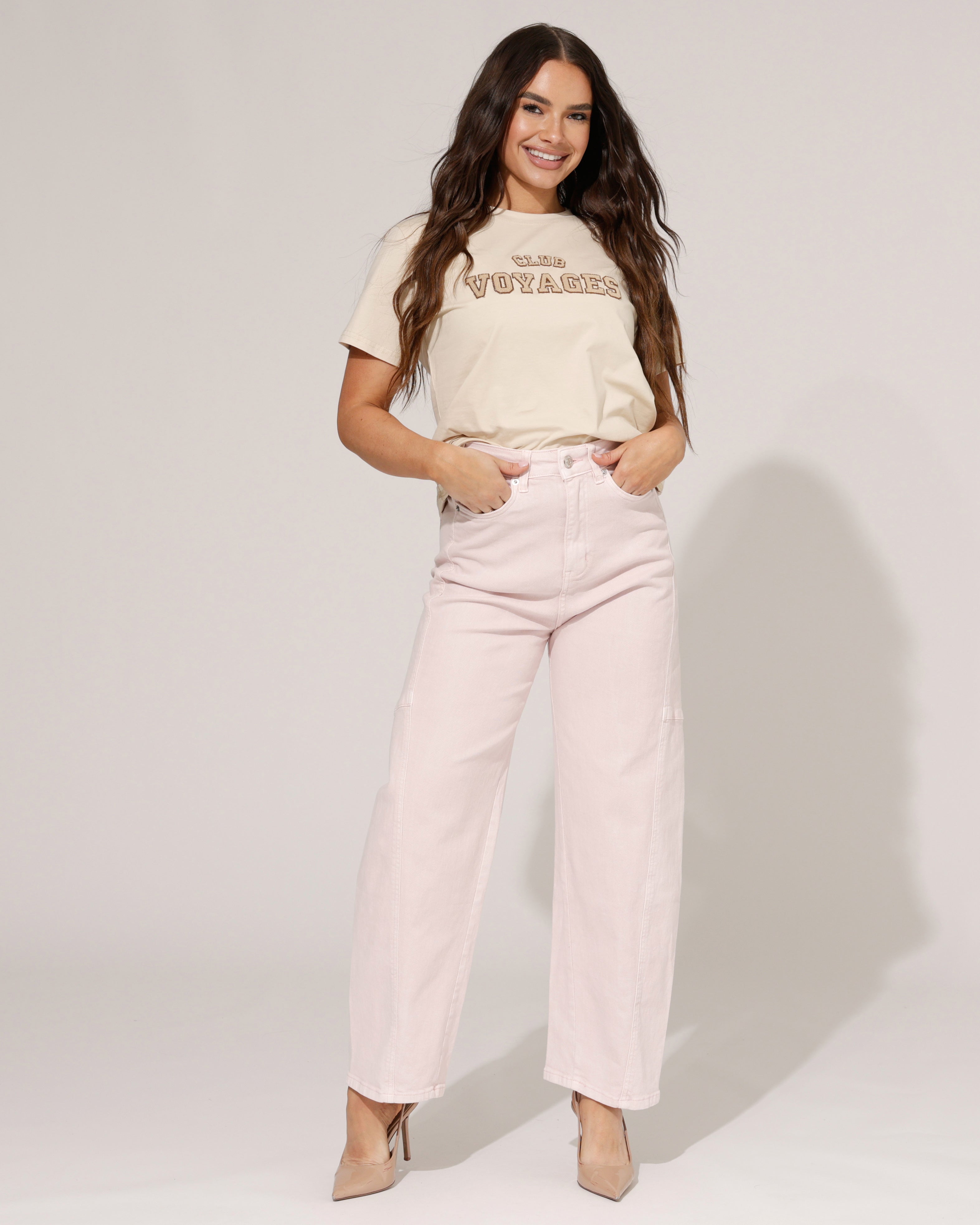 Jewelly | Barrel jeans Jones-7 Lichtroze