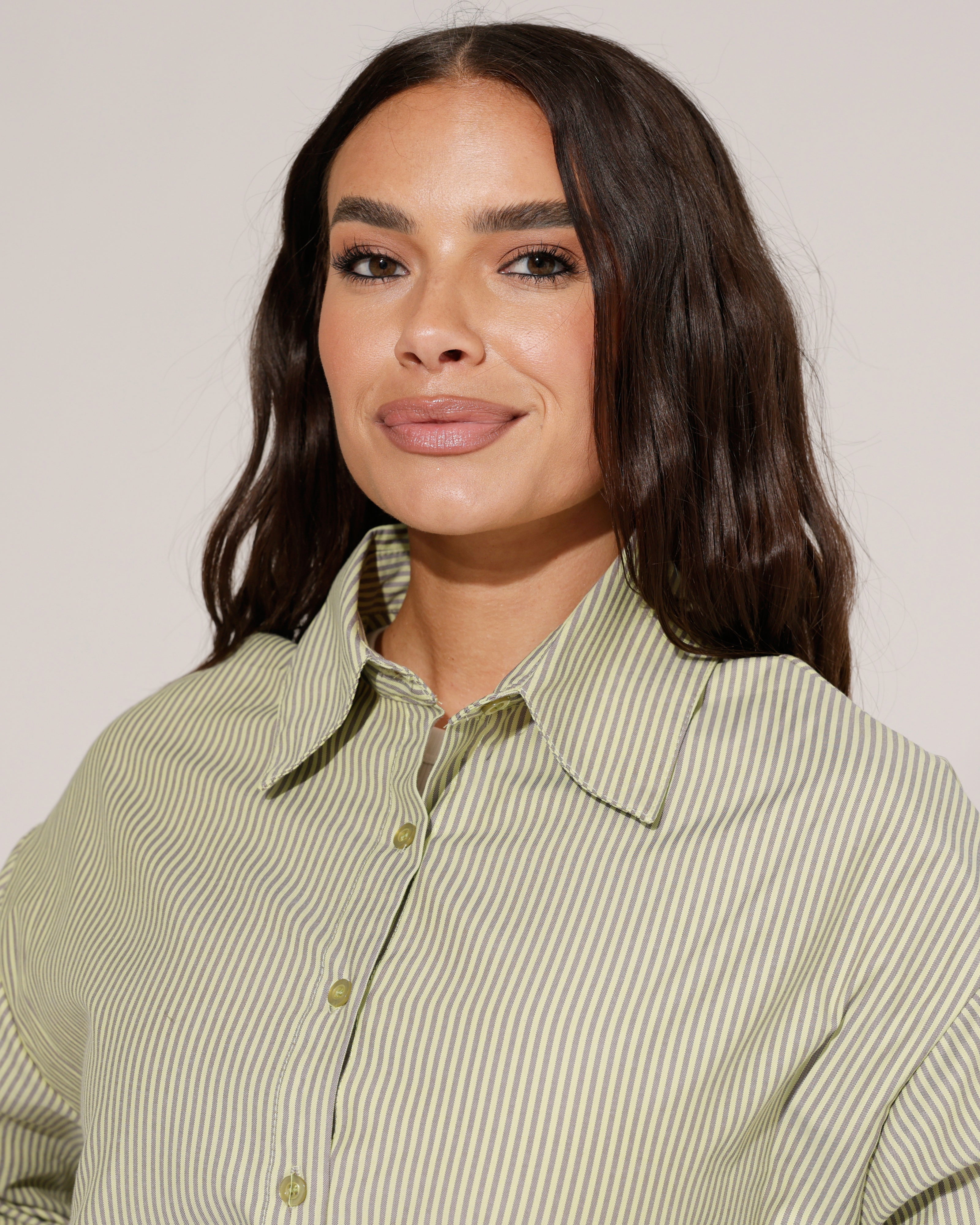 Gestreepte blouse lange mouwen New York Groen