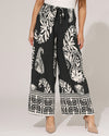 Wijde broek paisley print Farah Zwart