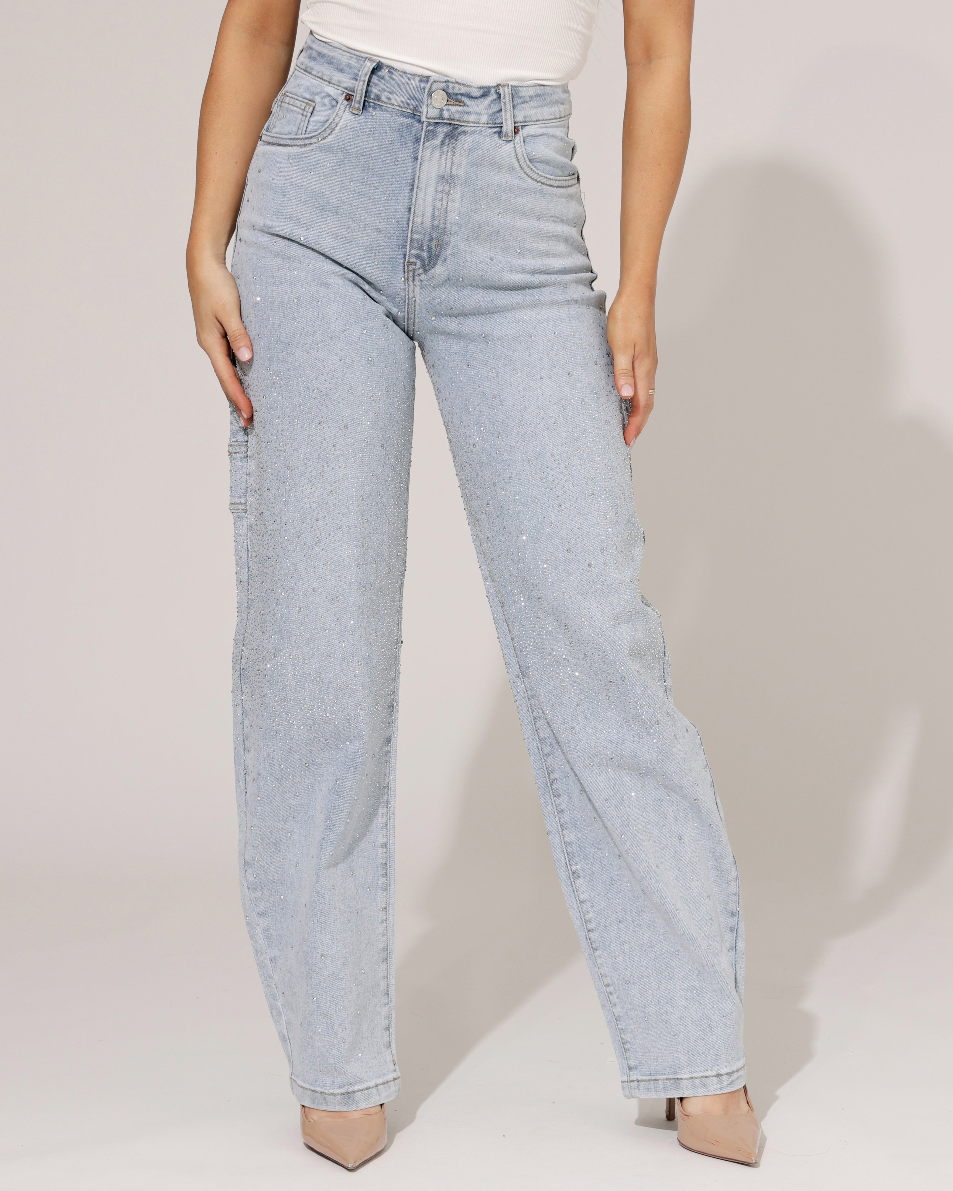 VS Miss | Barrel jeans strass Livy Lichtblauw