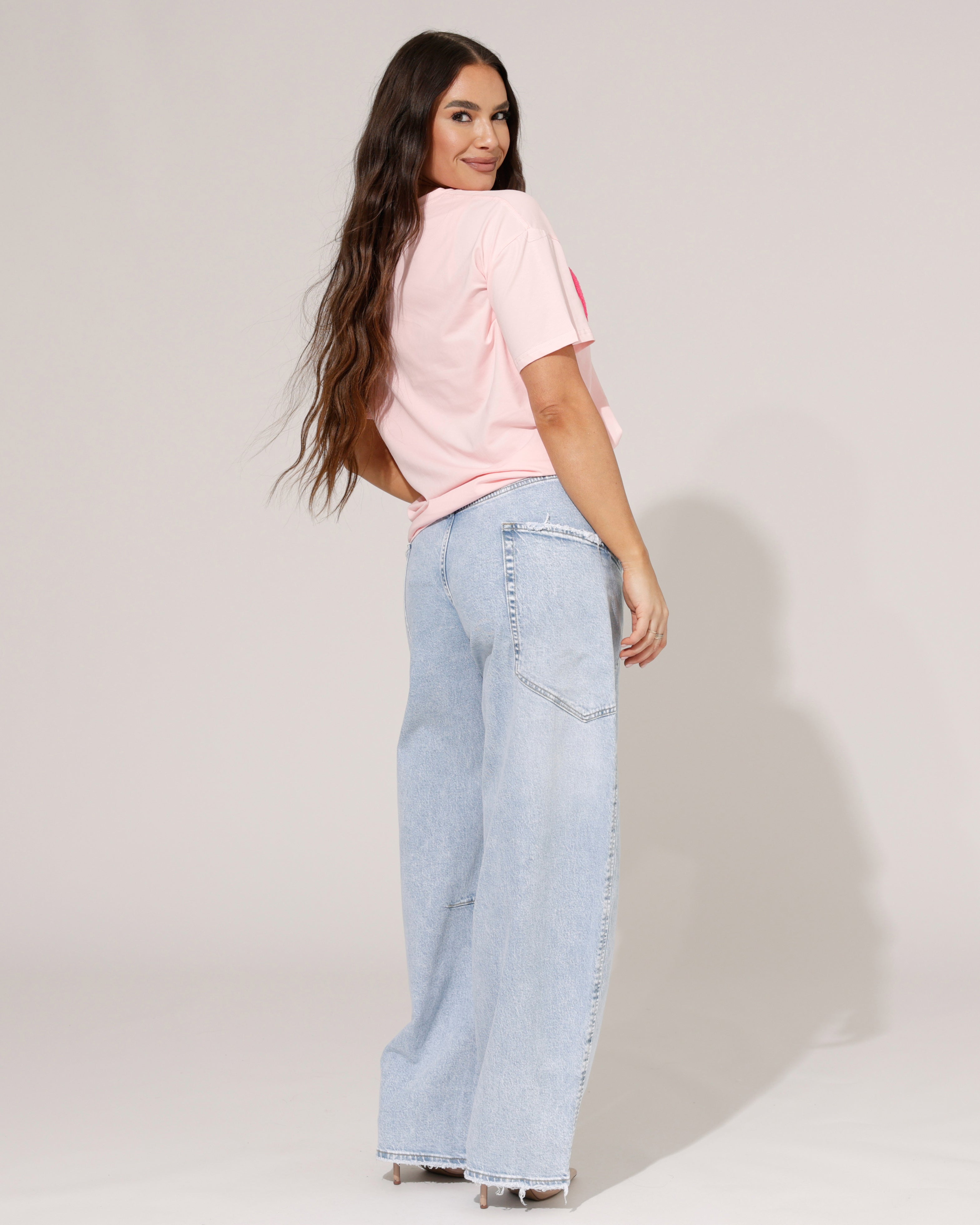 Queen Hearts | Barrel jeans met zak Gina-8 Blauw