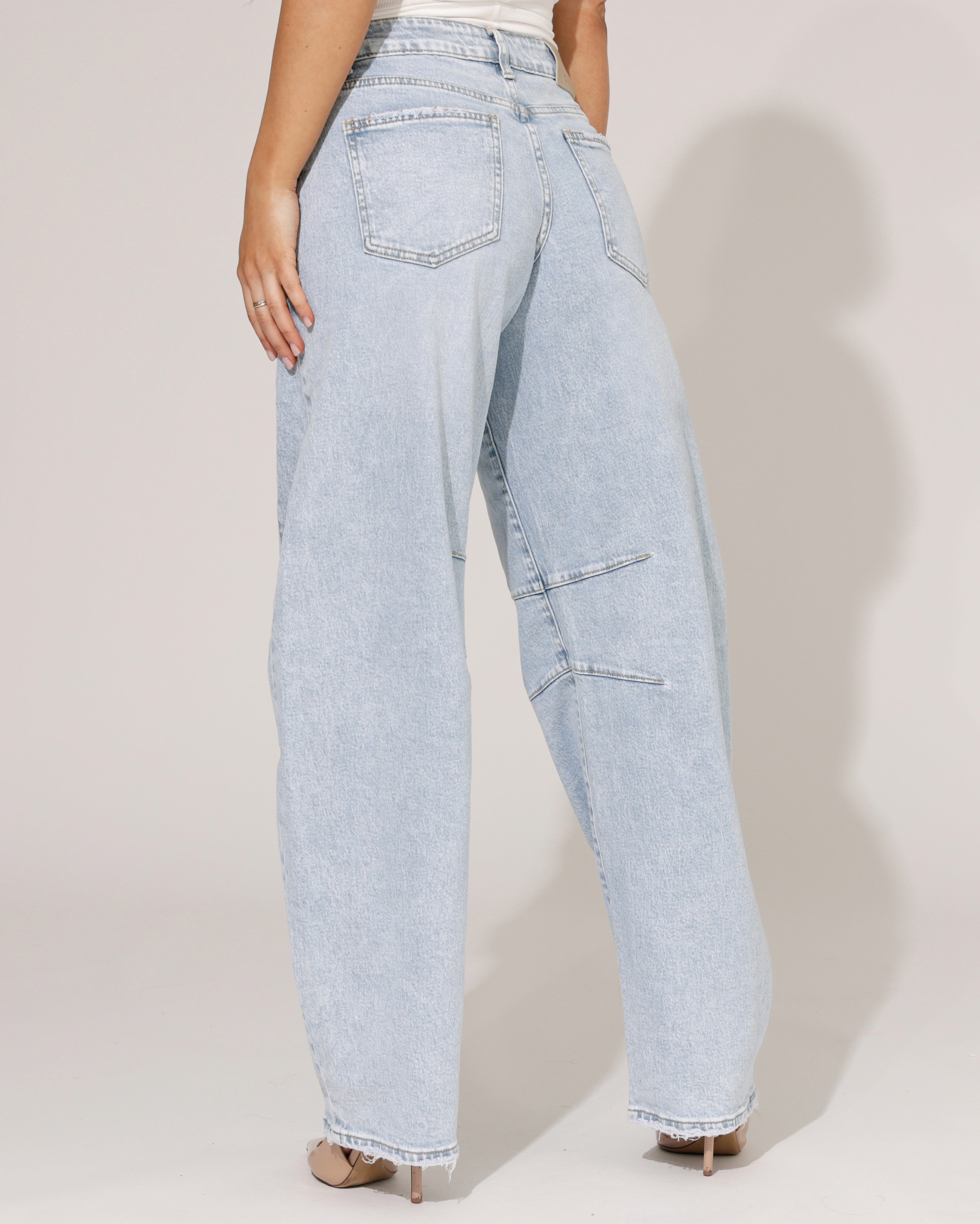 Queen Hearts | Barrel jeans Lucey-1 Lichtblauw