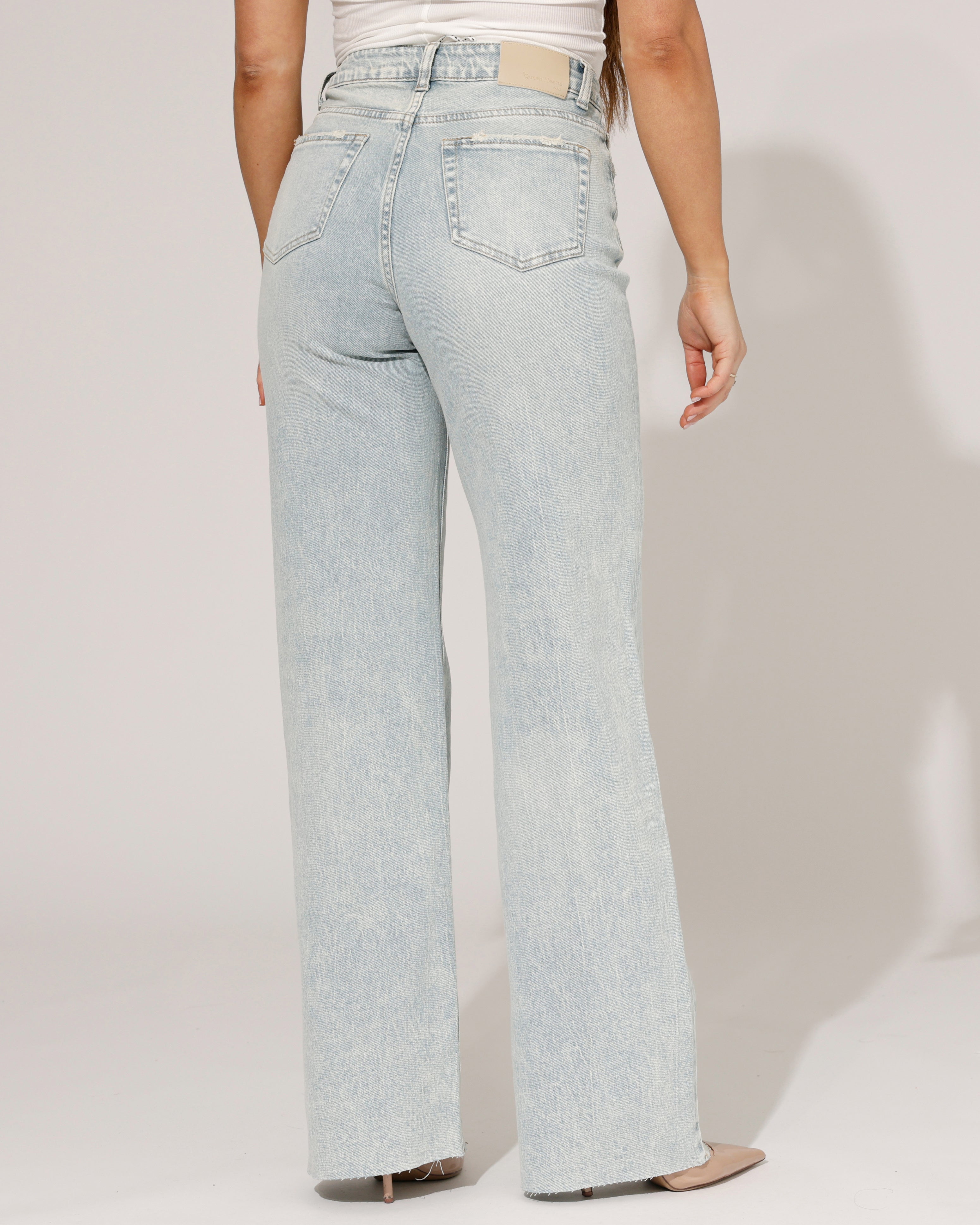 Queen Hearts | Wide leg jeans Nina-22 Lichtblauw