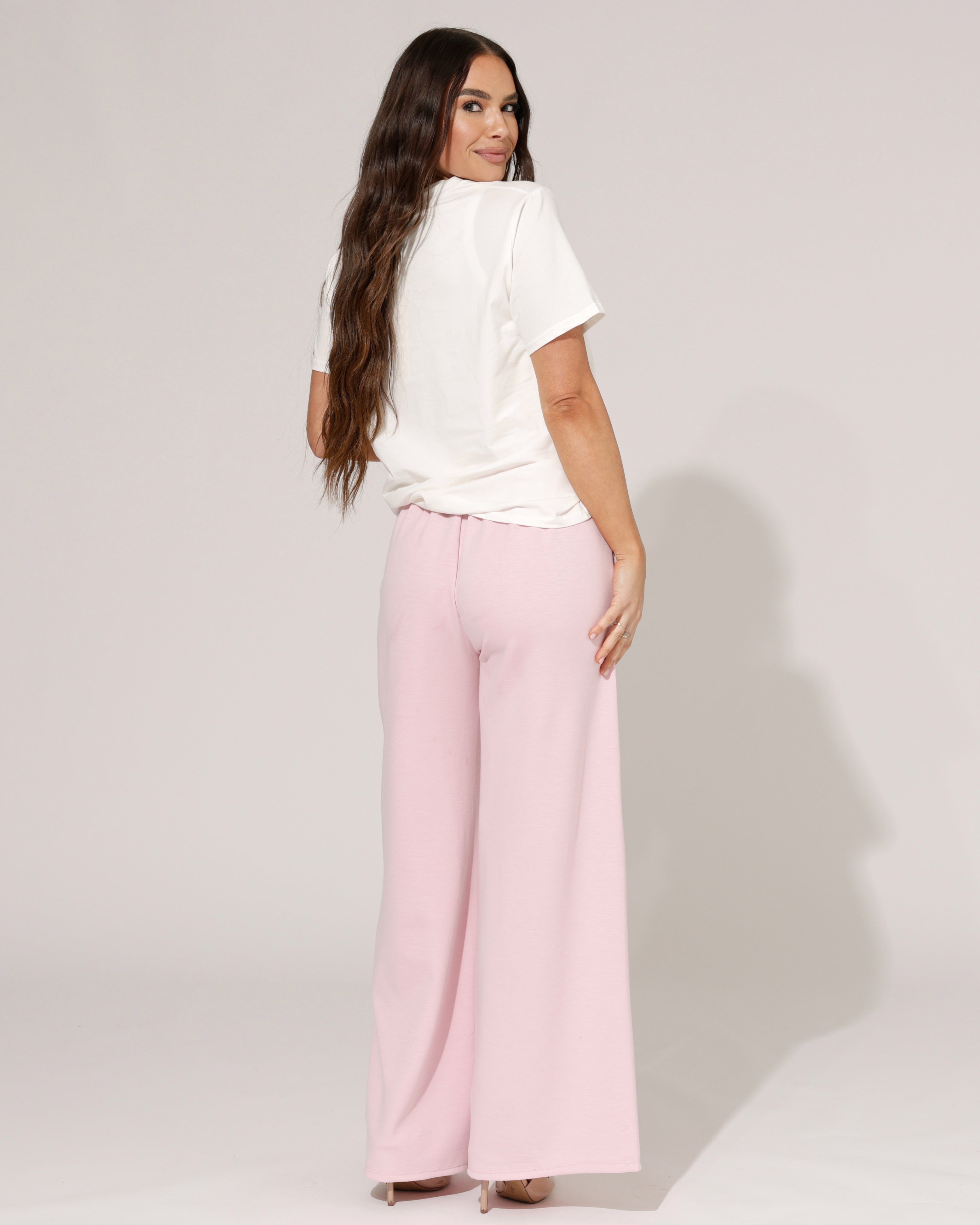 Wijde broek Mira Lichtroze