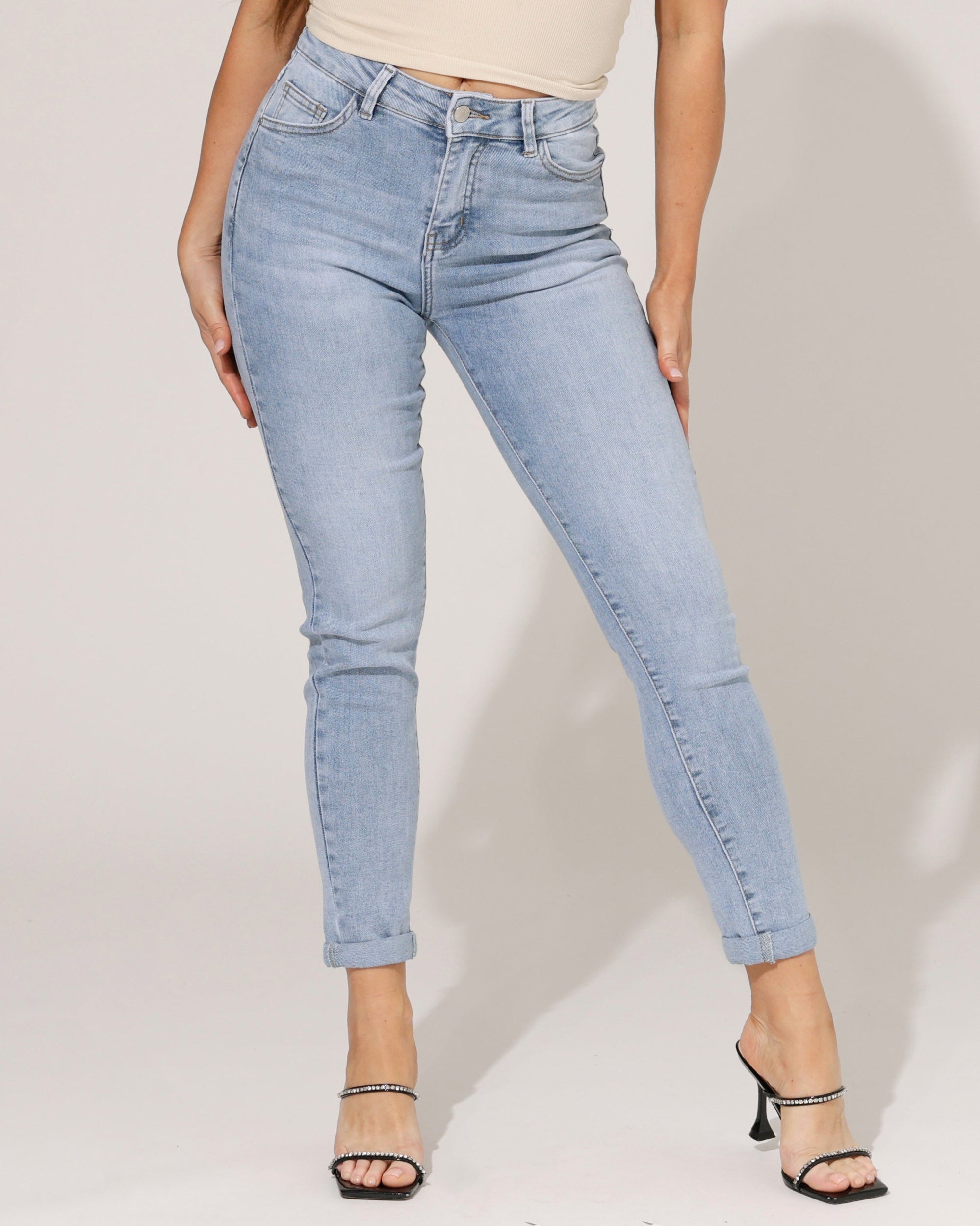 Hello Miss | Slim jeans Cecile-6 Lichtblauw