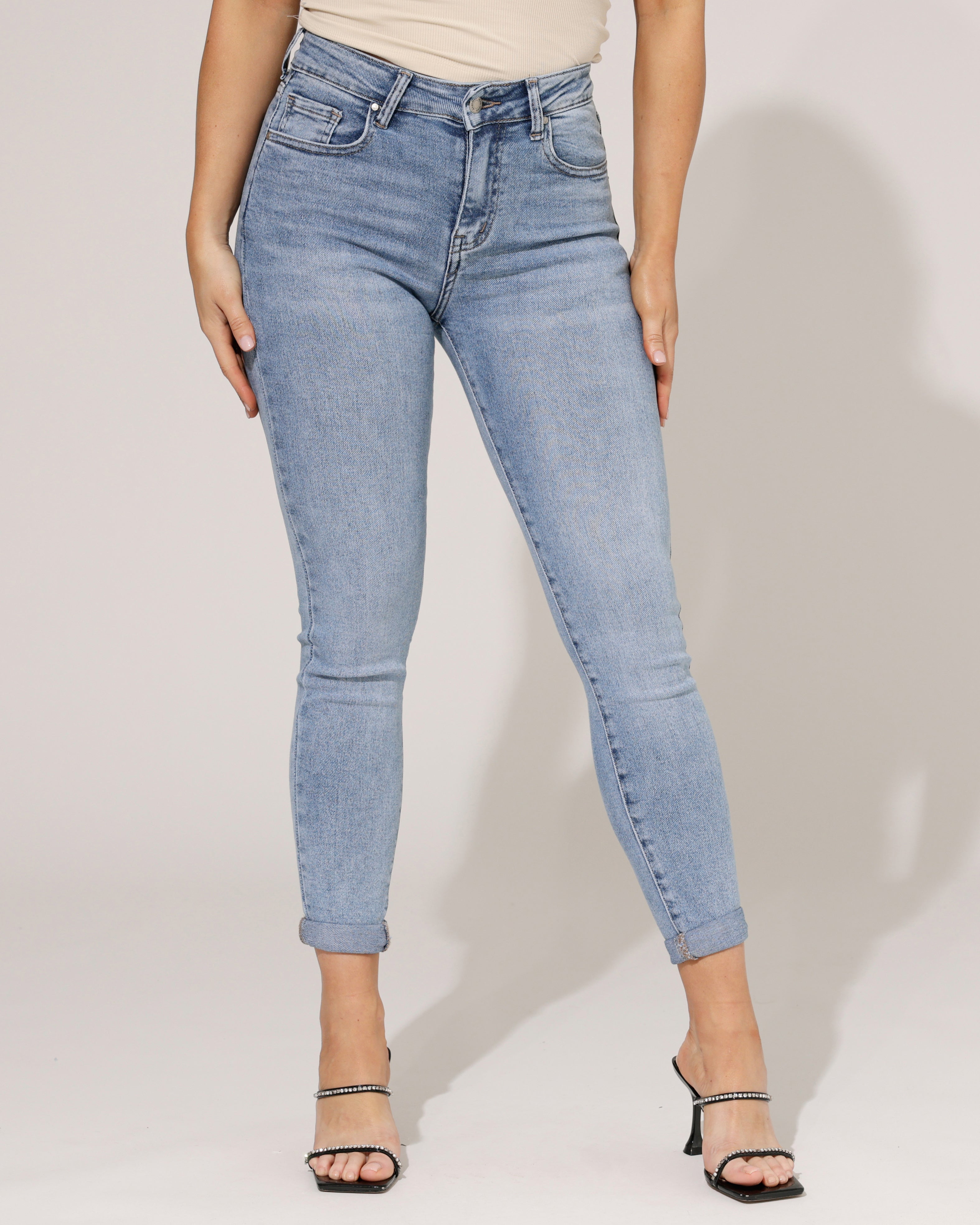 Hello Miss | Skinny jeans Levie-3 Blauw