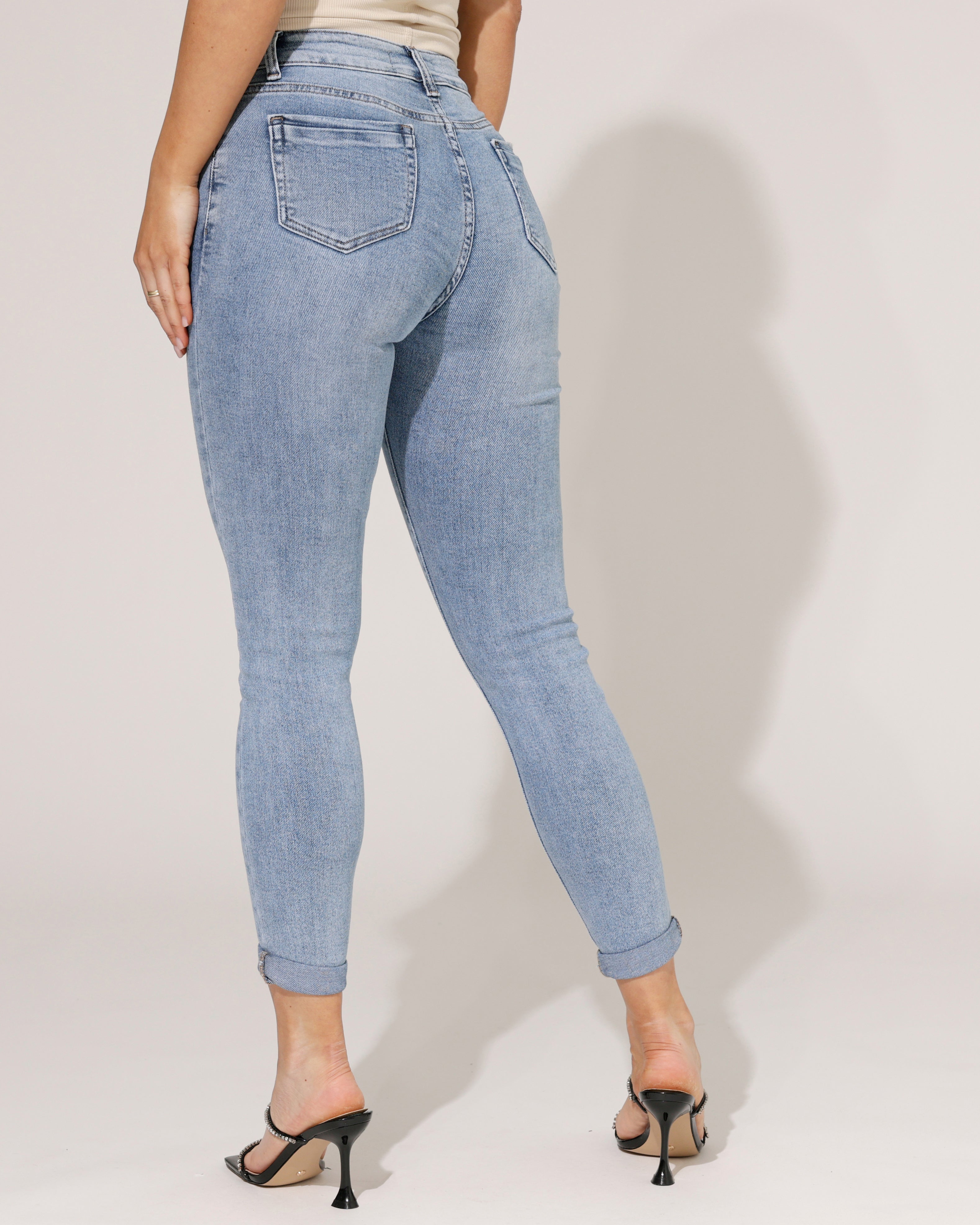 Hello Miss | Skinny jeans Levie-3 Blauw