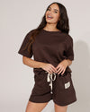 Co-ord set beige label isn't Perfect Donkerbruin